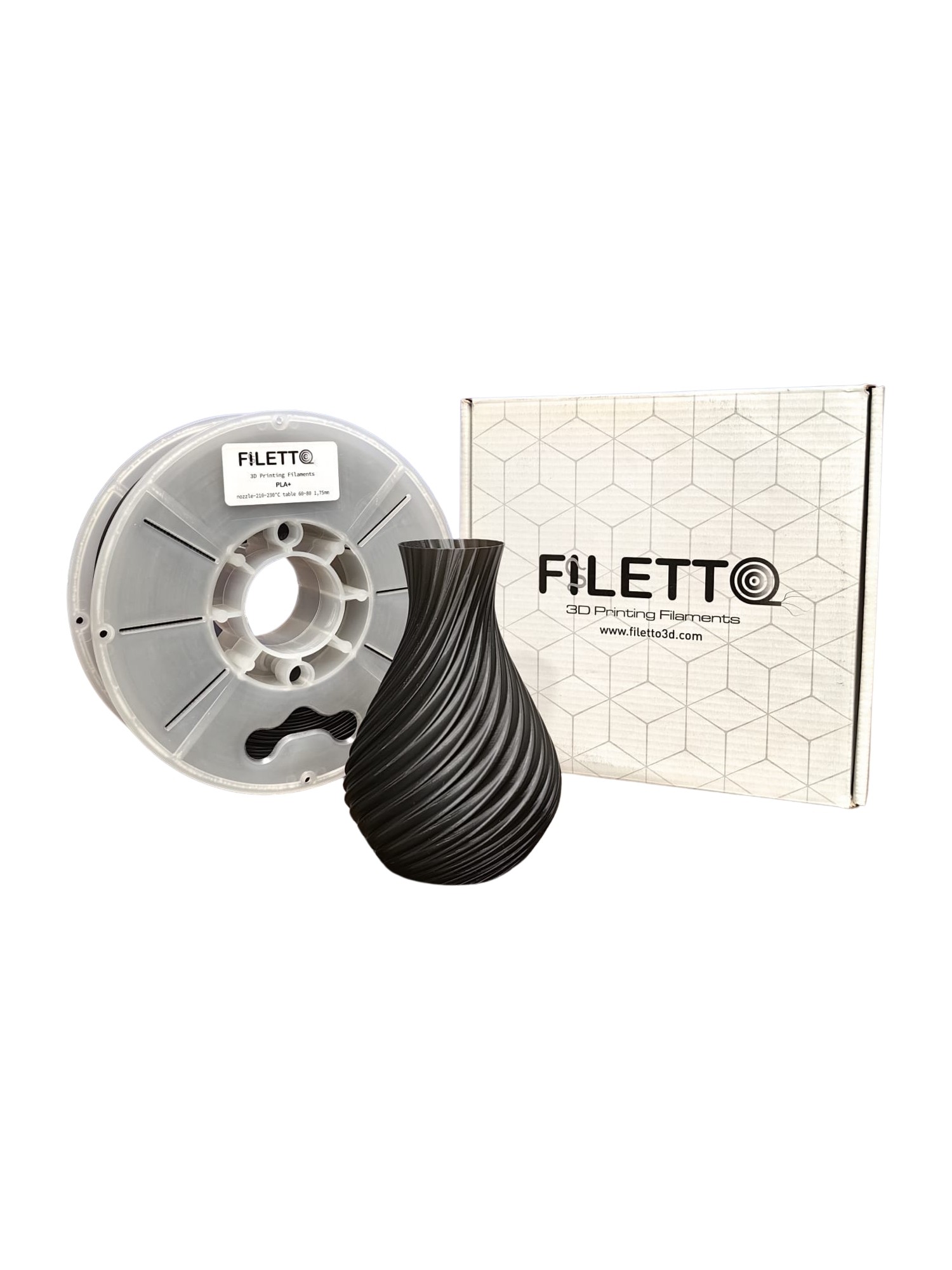 Filetto Pla+ Filament 1.75mm 1KG - Matte Black