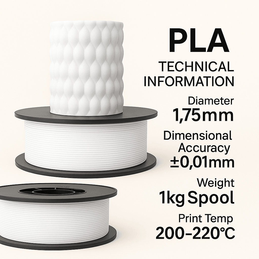Filetto PLA+ Filament 1.75mm – 3D Yazıcı Filamenti, 1KG Rulo