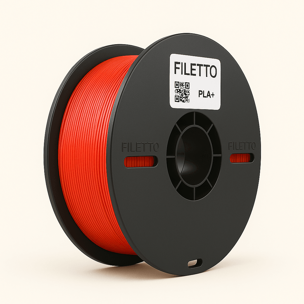 Filetto PLA+ Filament 1.75mm – 3D Yazıcı Filamenti, 1KG Rulo - Kırmızı