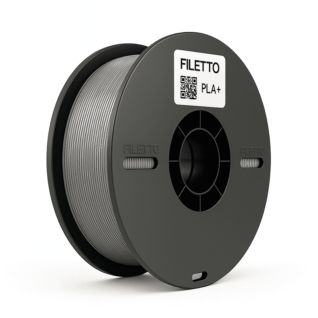 Filetto PLA+ 3D Filament – 1.75mm – 1KG – AMS Uyumlu - Gümüş Gri