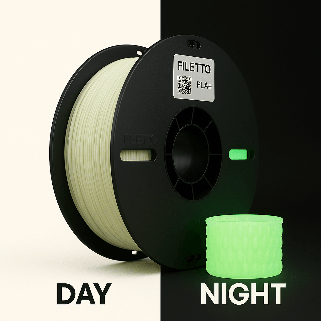 Filetto PLA+ 3D Filament Glow Yeşil – 1.75mm – 1KG – AMS Uyumlu