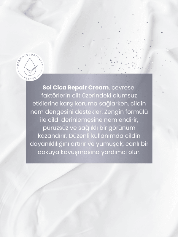 Soi Cica Onarıcı Krem – Onarıcı & Nemlendirici Cilt Kremi 50 ml