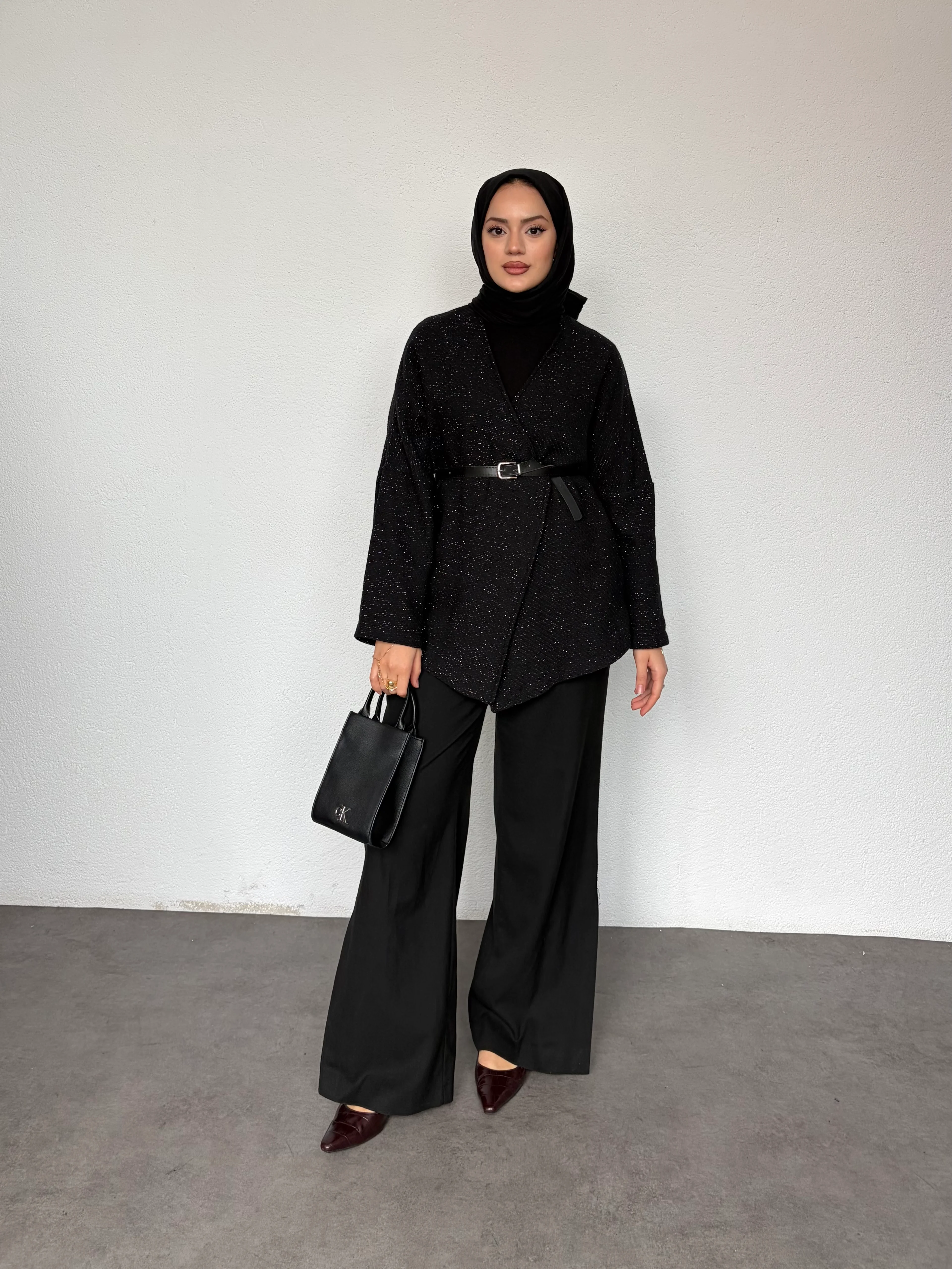 Sim İpli Kemerli Ceket