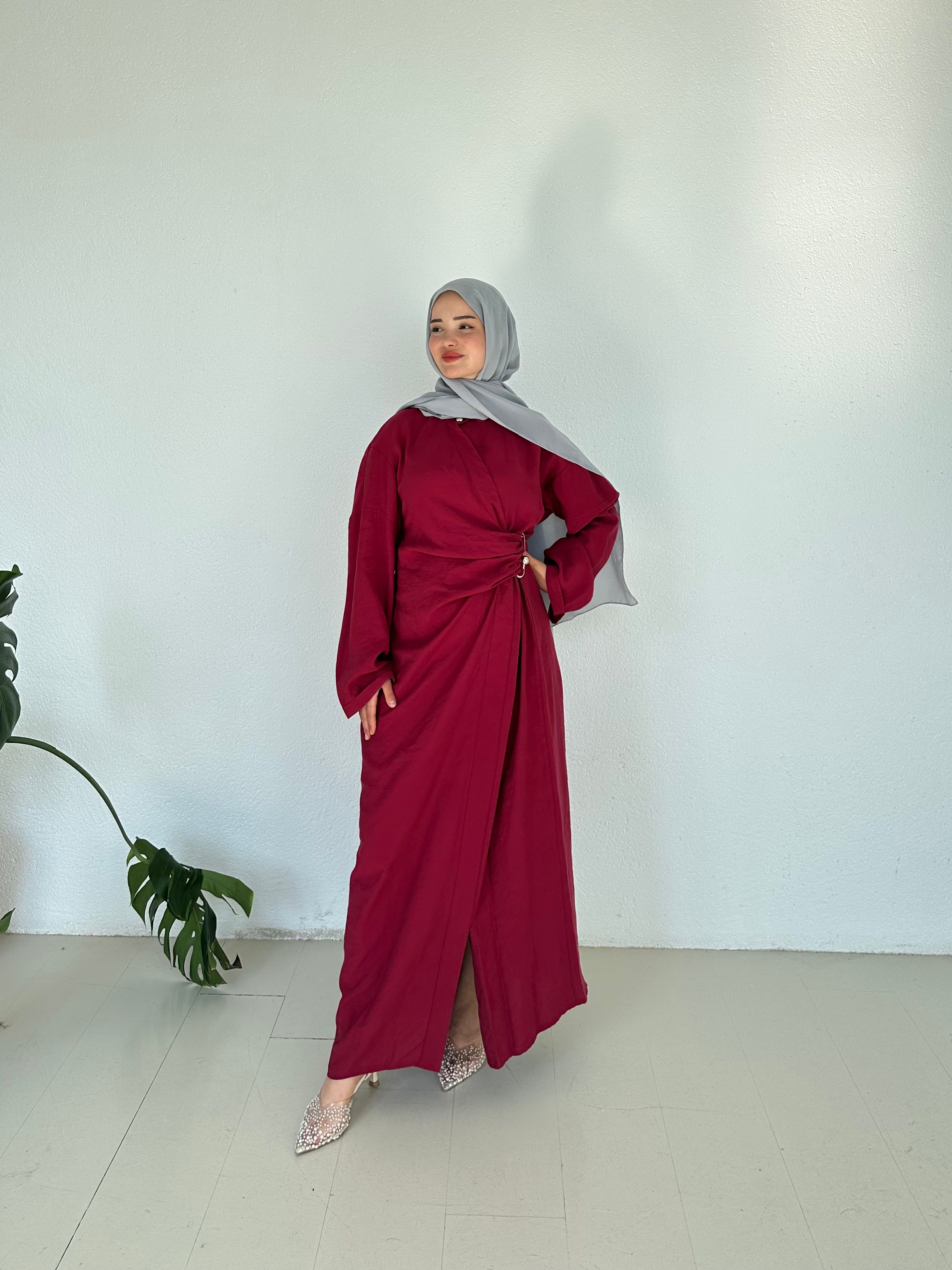 Tasarım Model Elbise - bordo