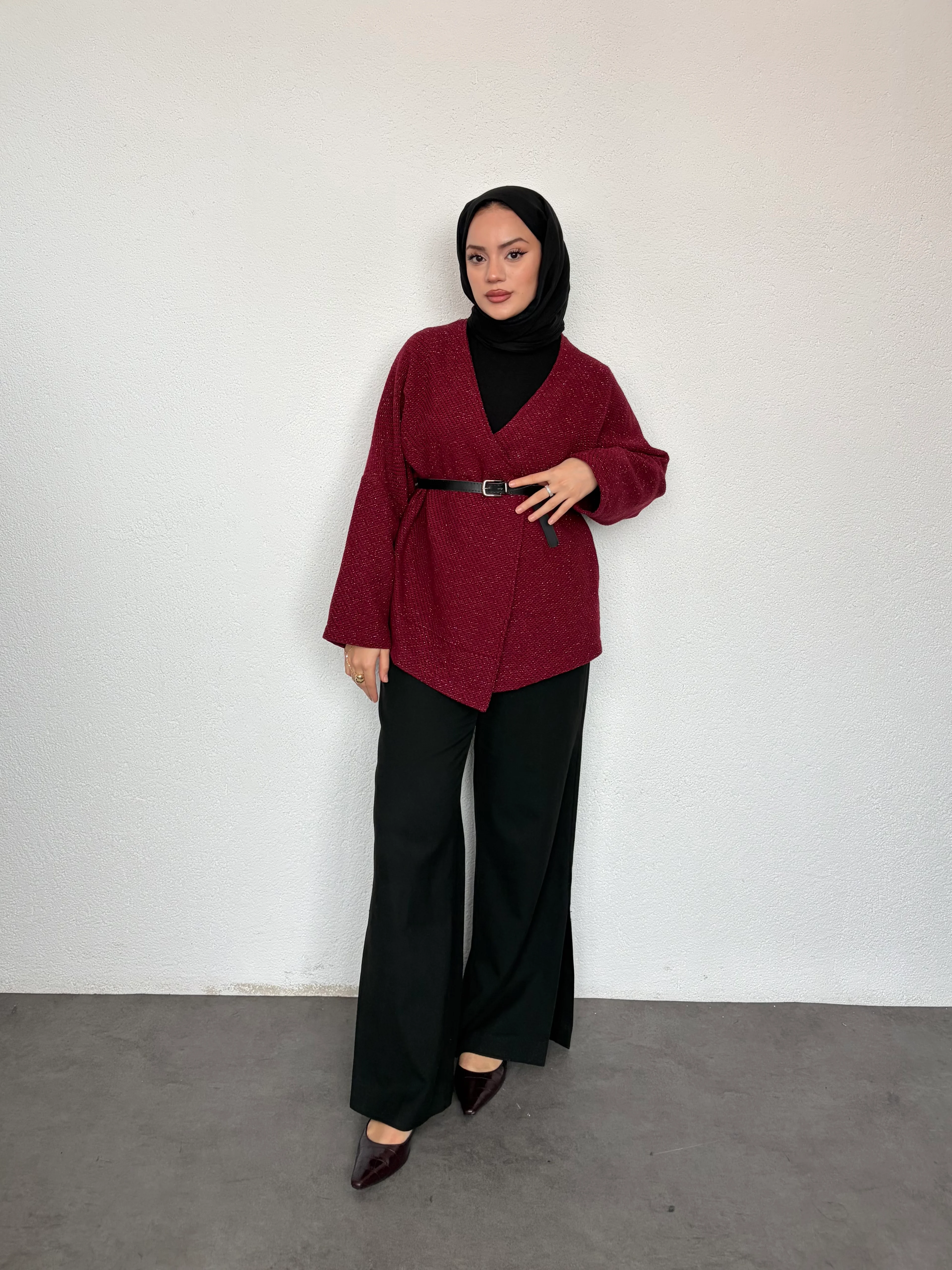 Sim İpli Kemerli Ceket