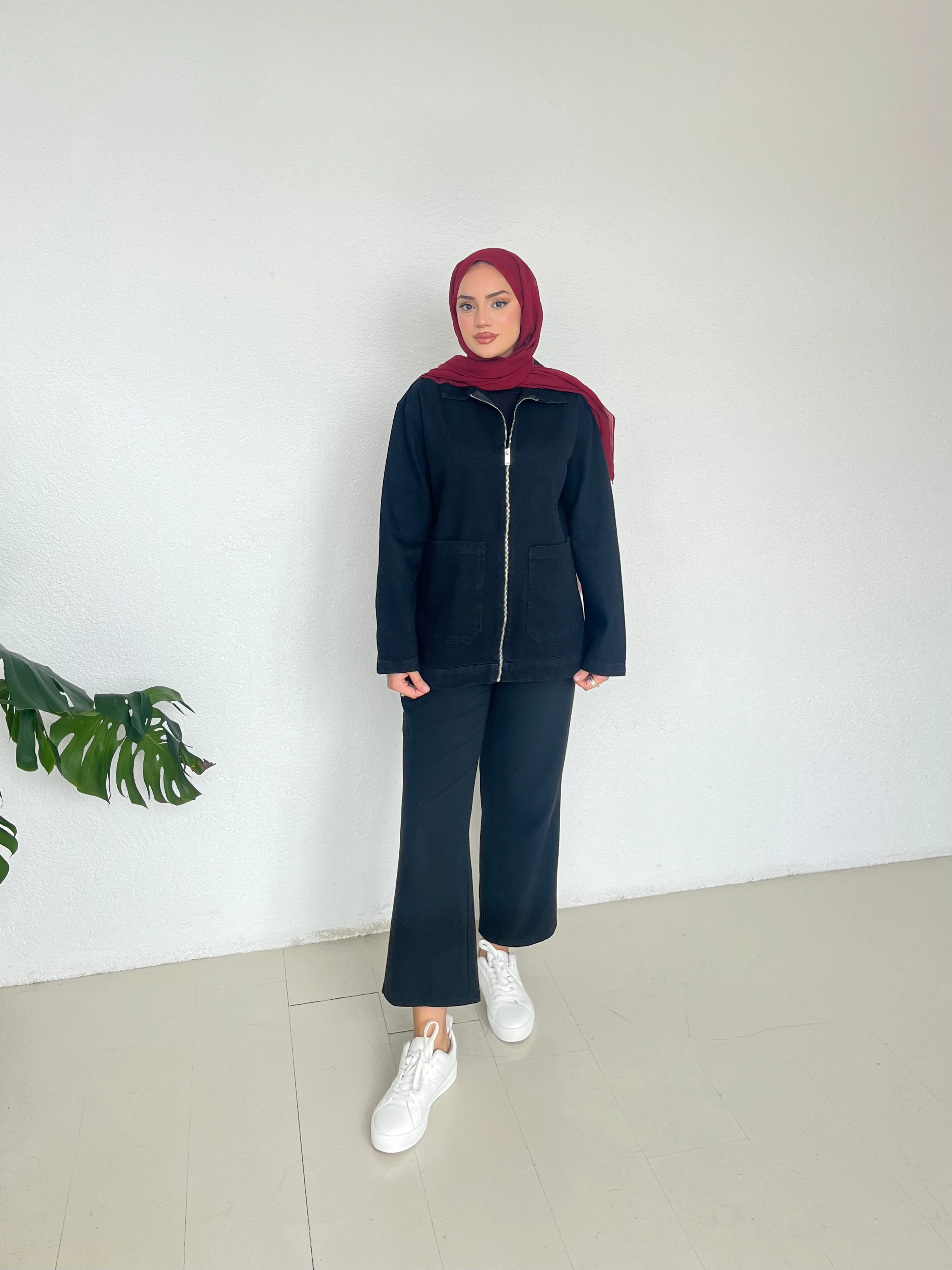 Fermuarlı Kot Ceket