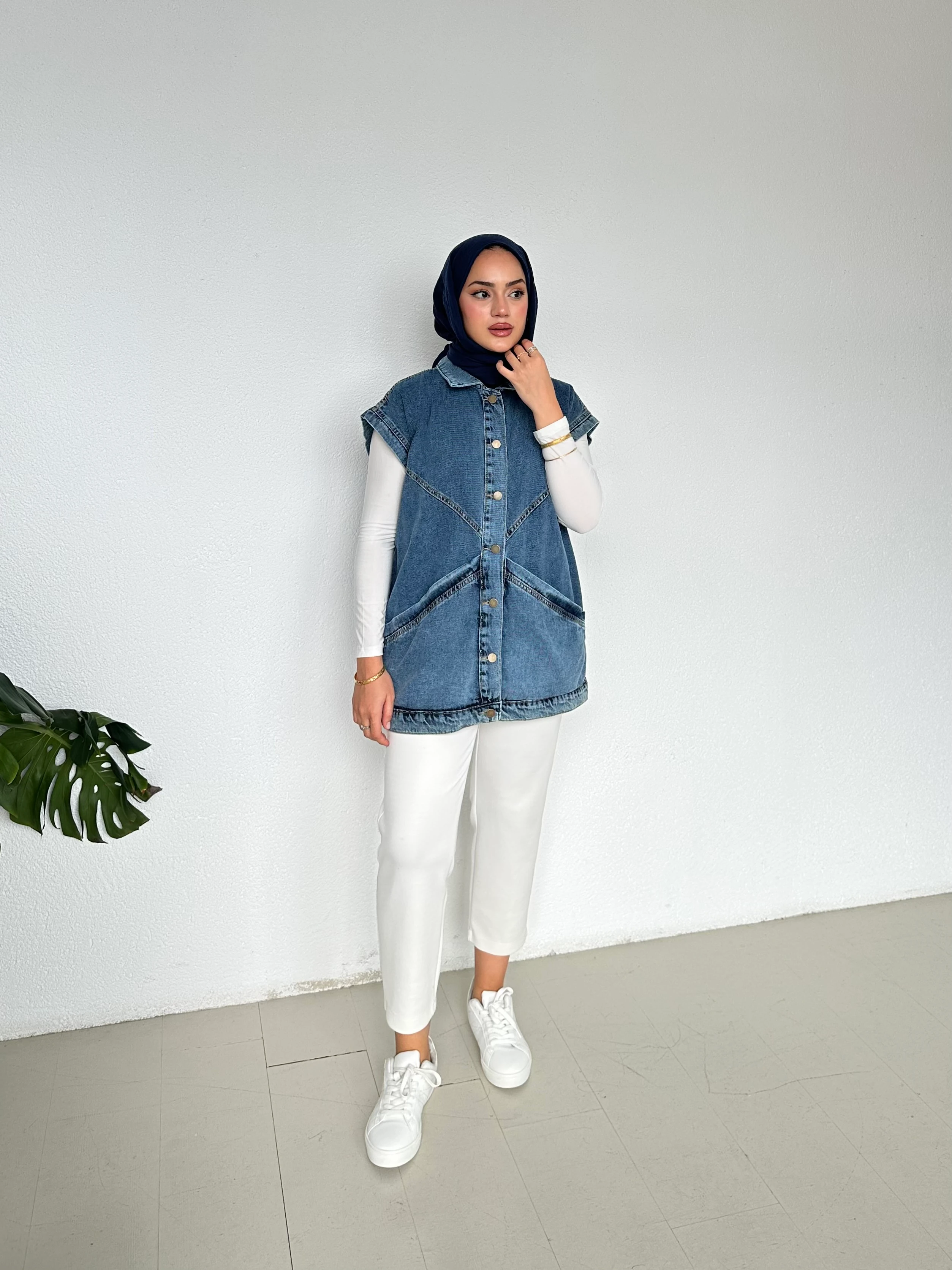 Geniş Cepli Kot Ceket - Antrasit