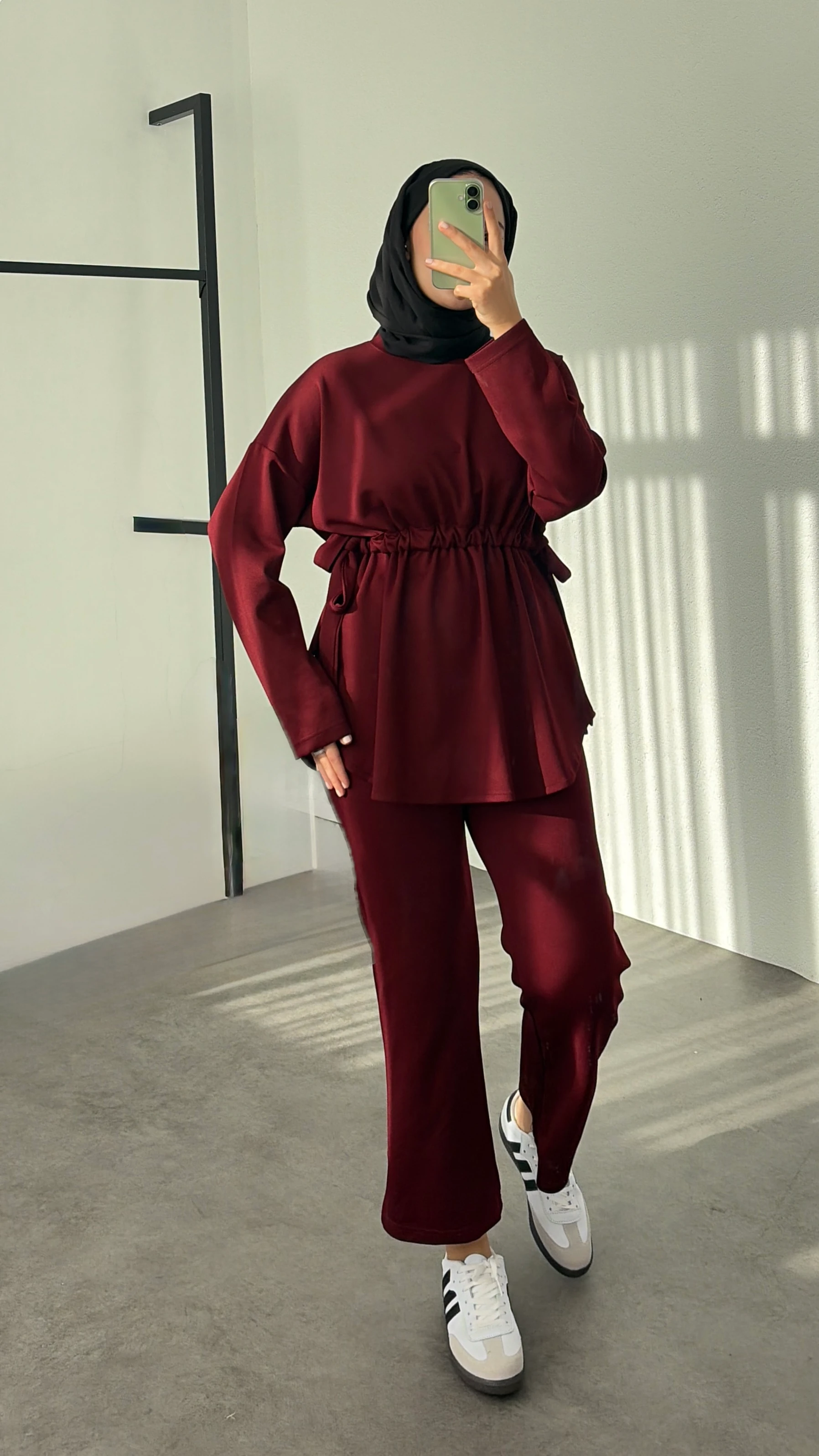 Yandan Bağlamalı Modal Takım - bordo