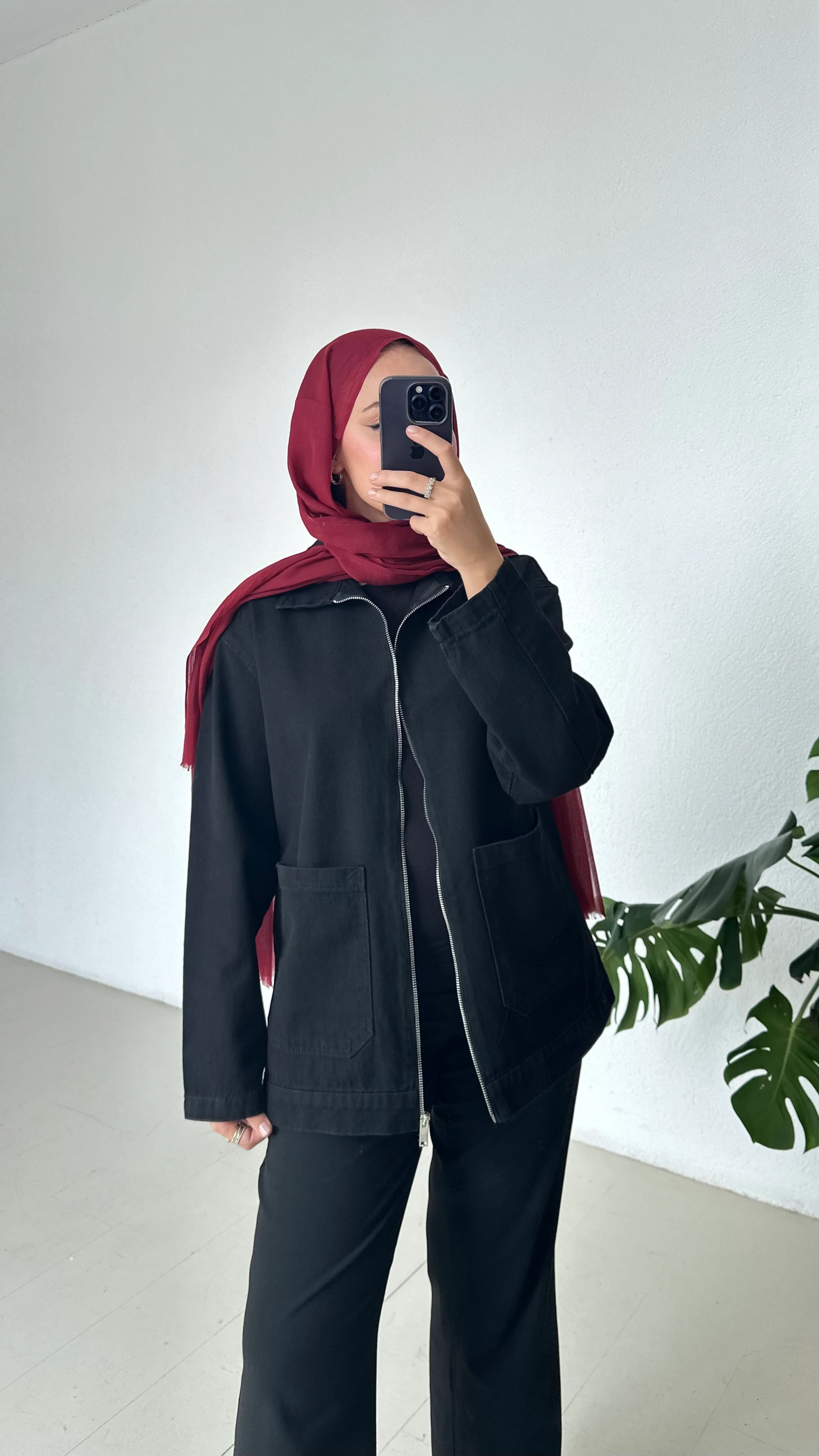 Fermuarlı Kot Ceket