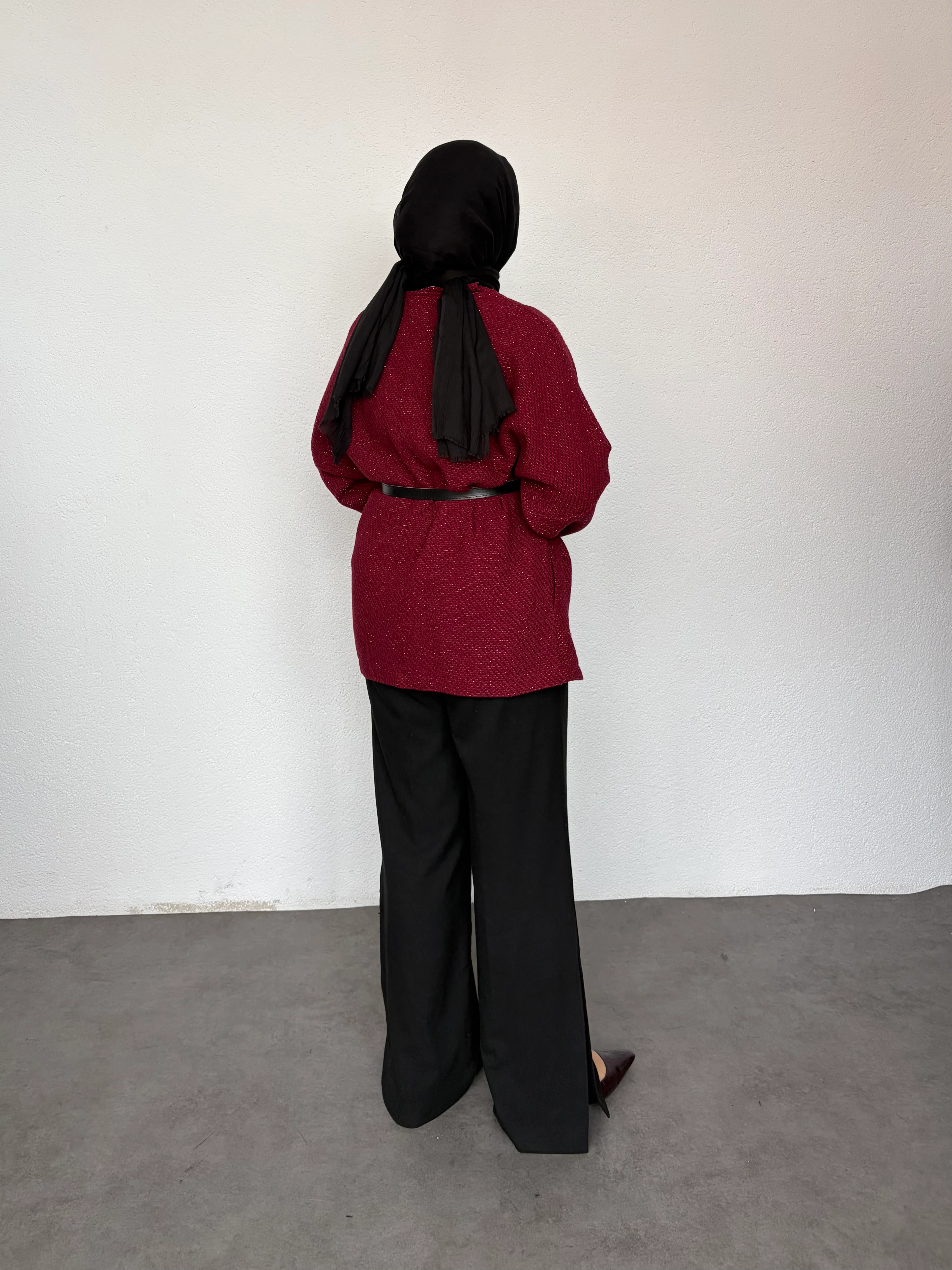 Sim İpli Kemerli Ceket