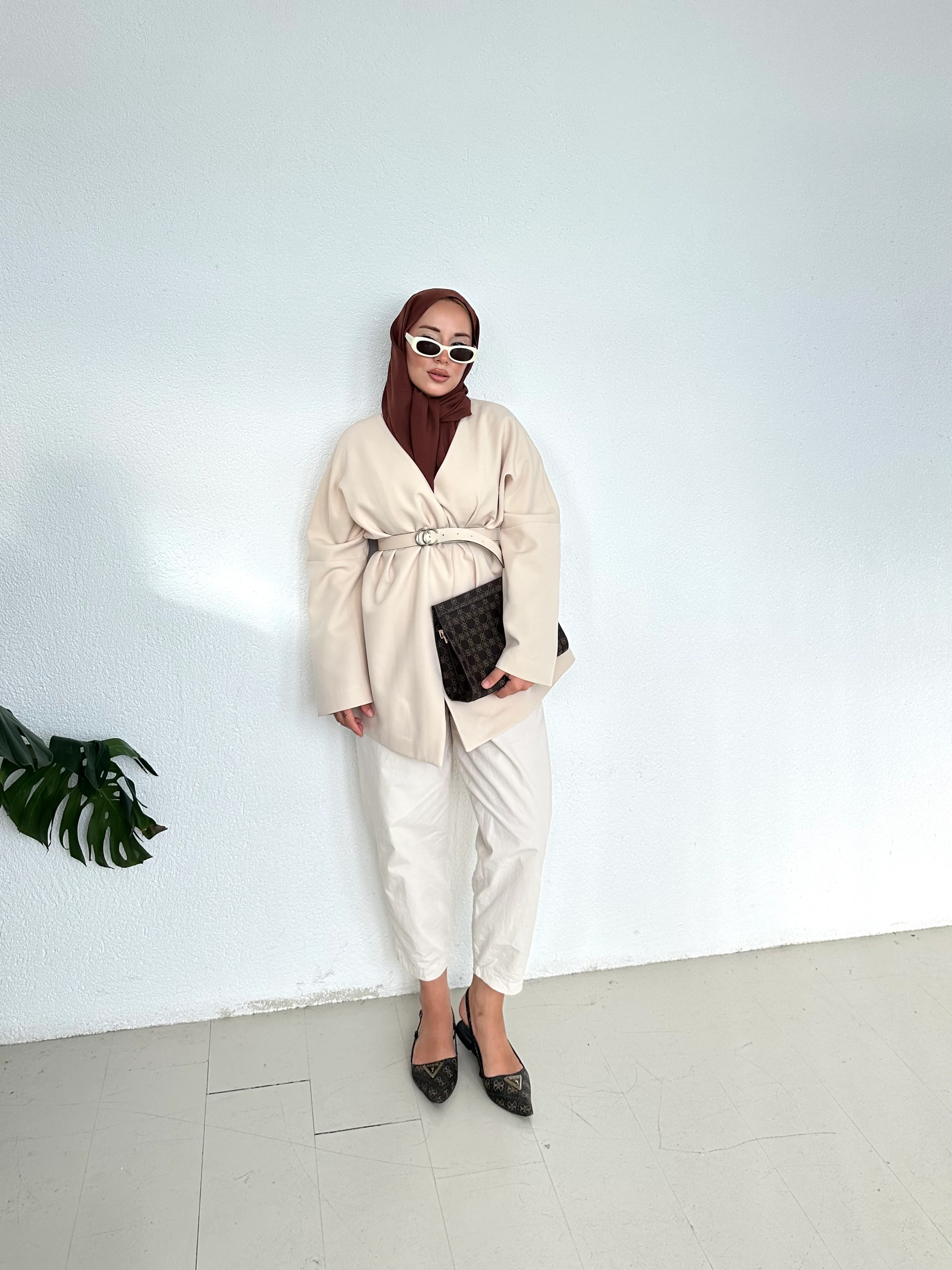 Kemerli Kimono - Taş