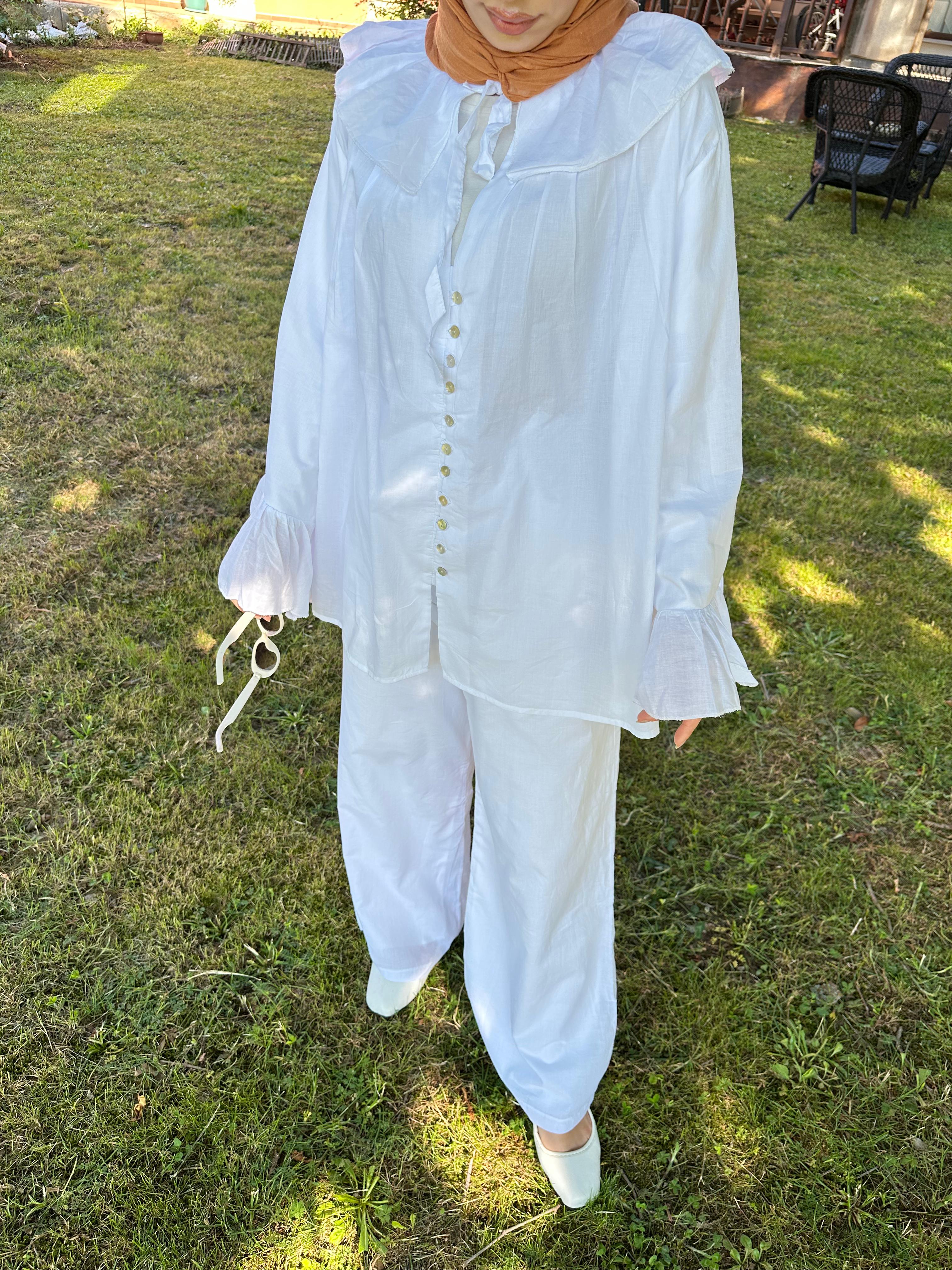 Kolları Volanlı Bebe Yaka Takım