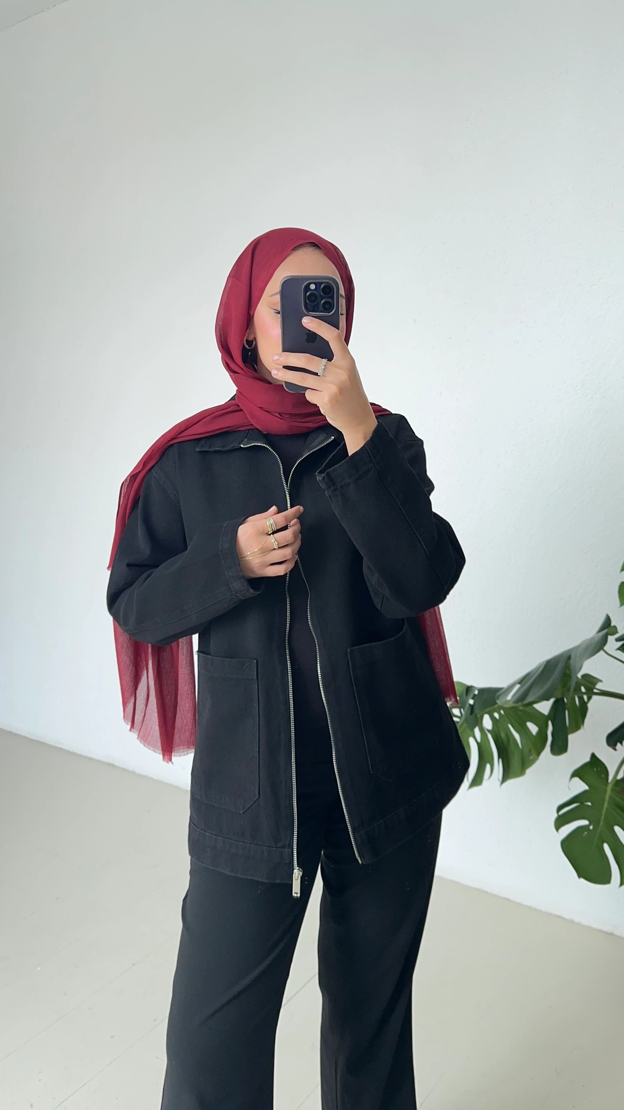 Fermuarlı Kot Ceket