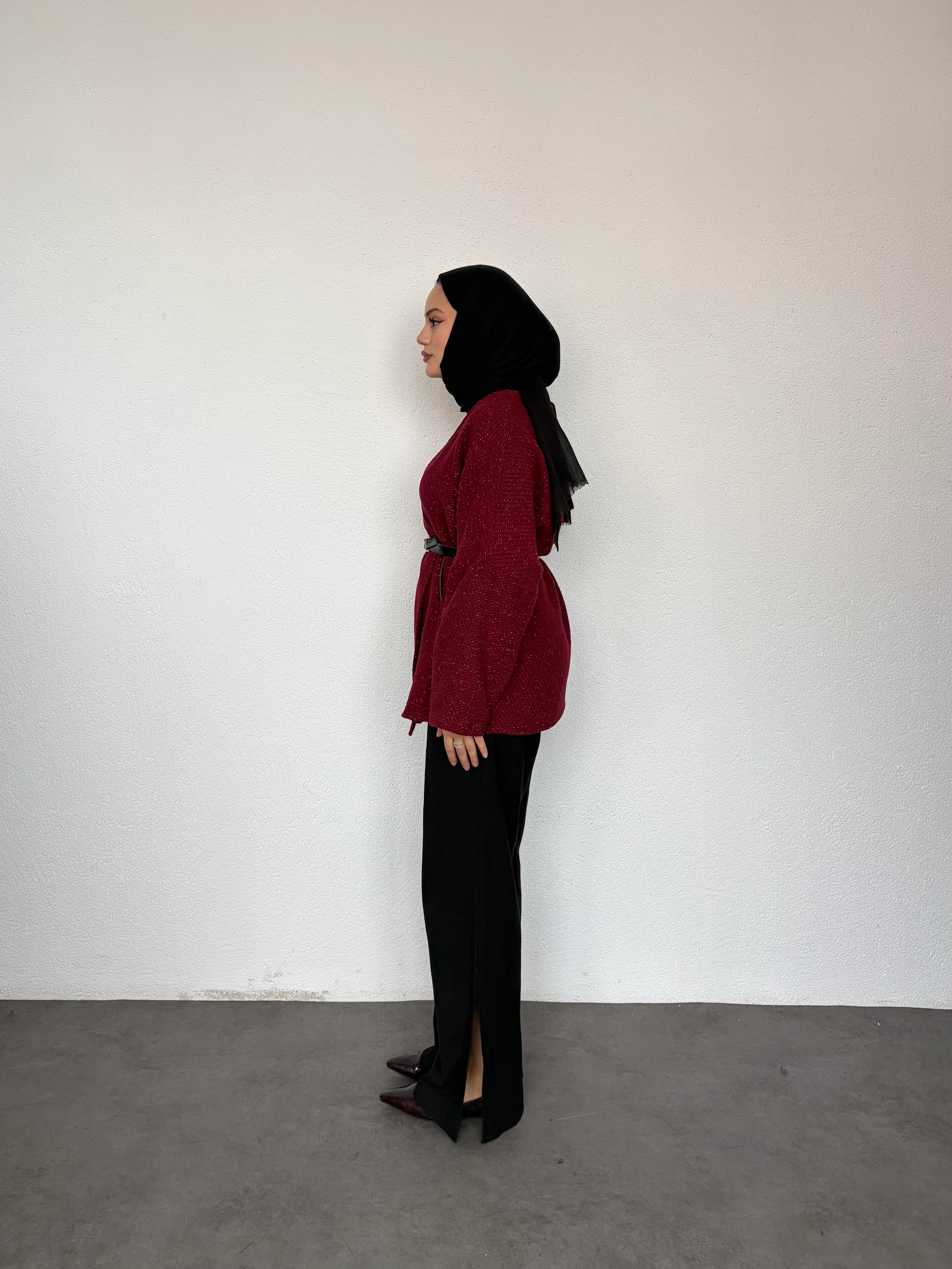 Sim İpli Kemerli Ceket