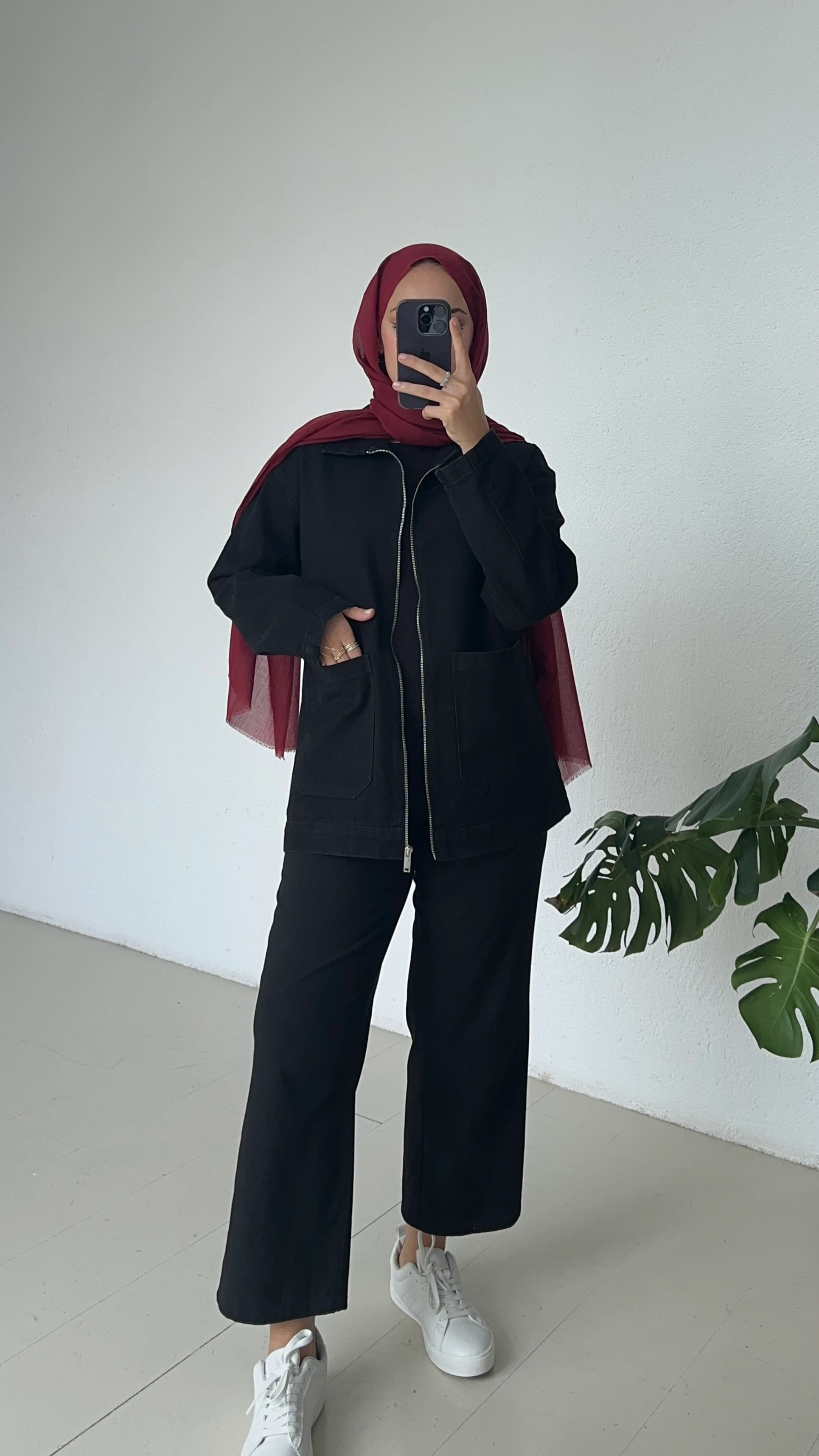 Fermuarlı Kot Ceket