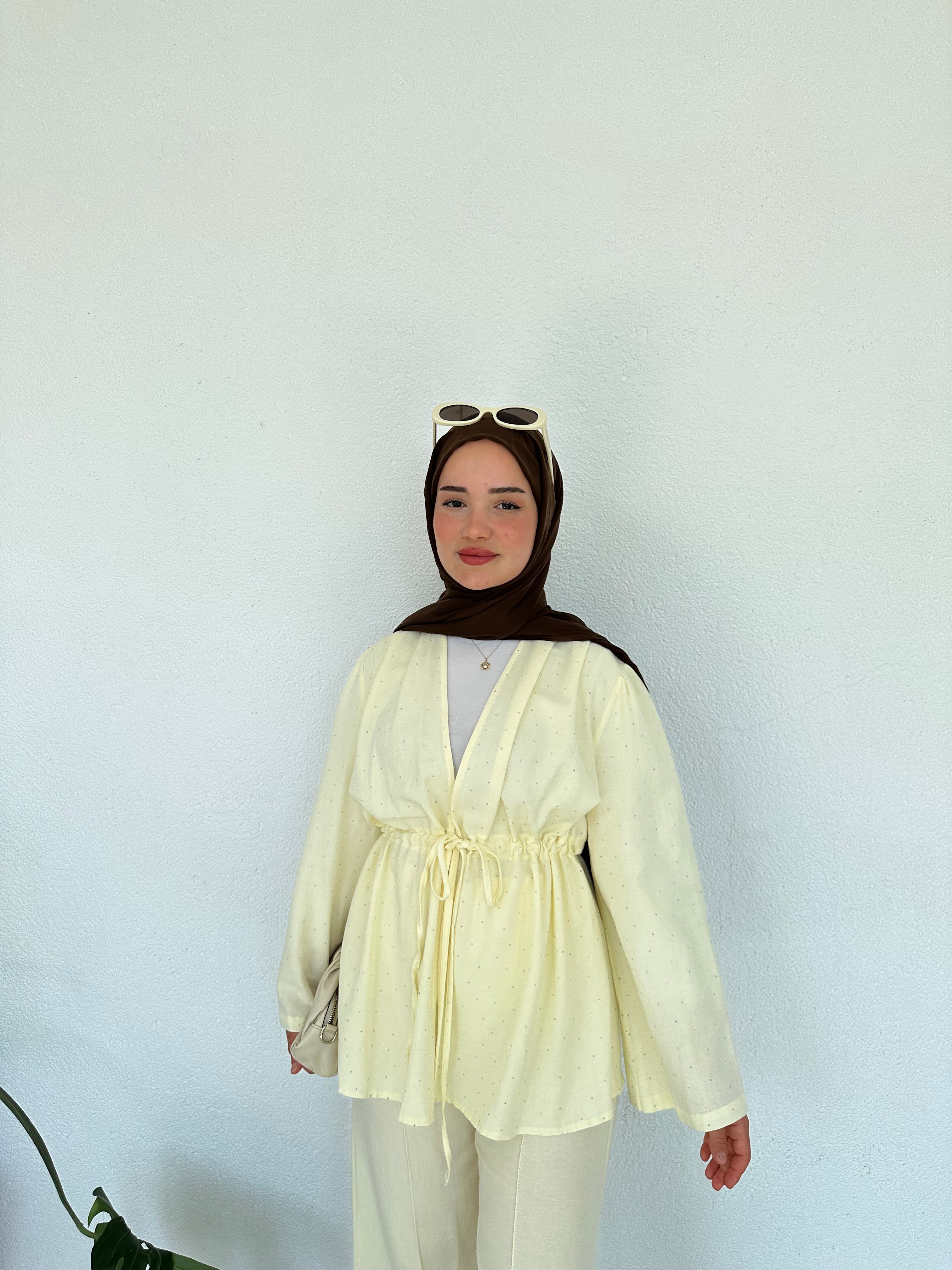 Taşlı Keten Takım