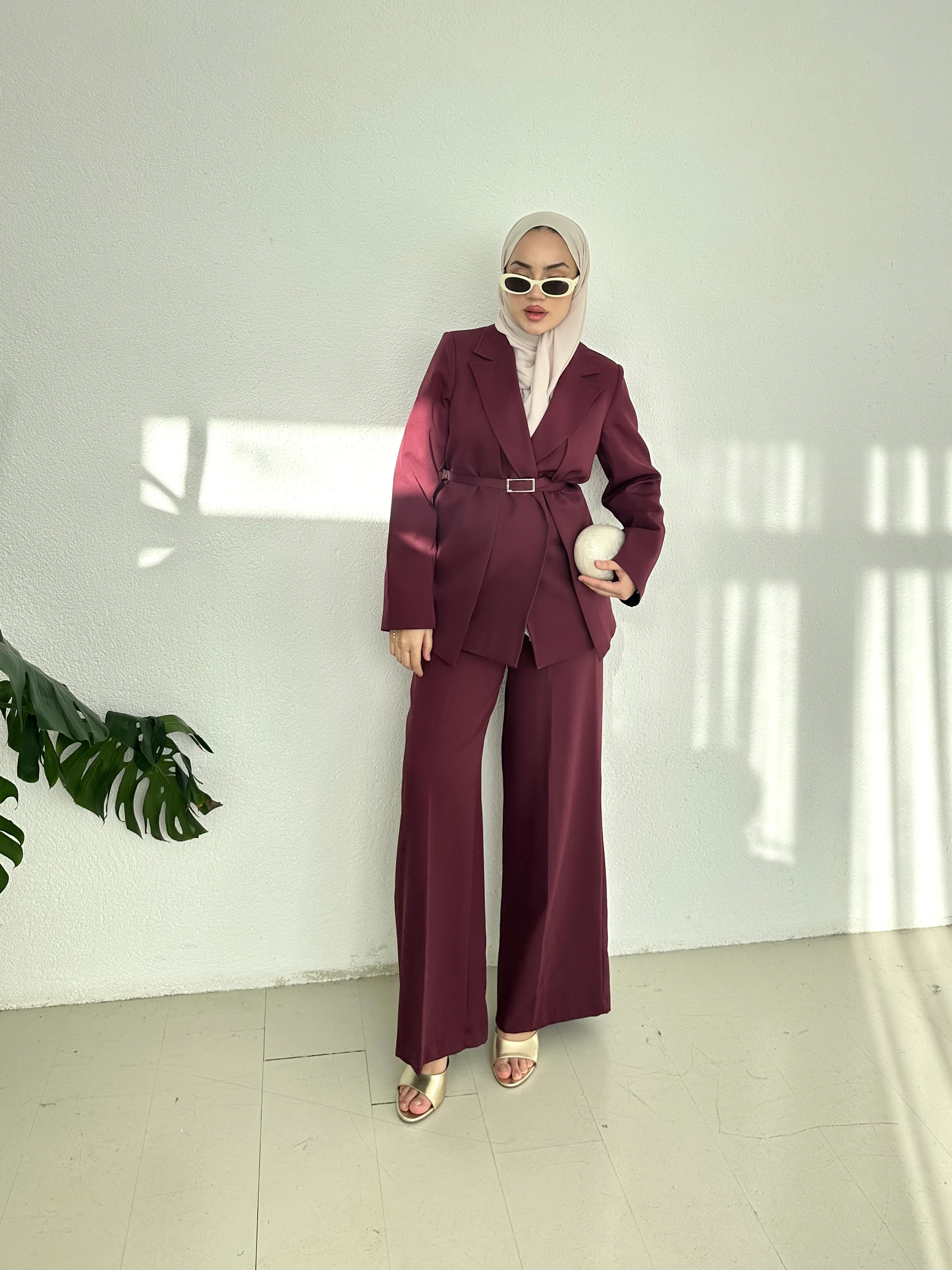 Blazer Takım - bordo