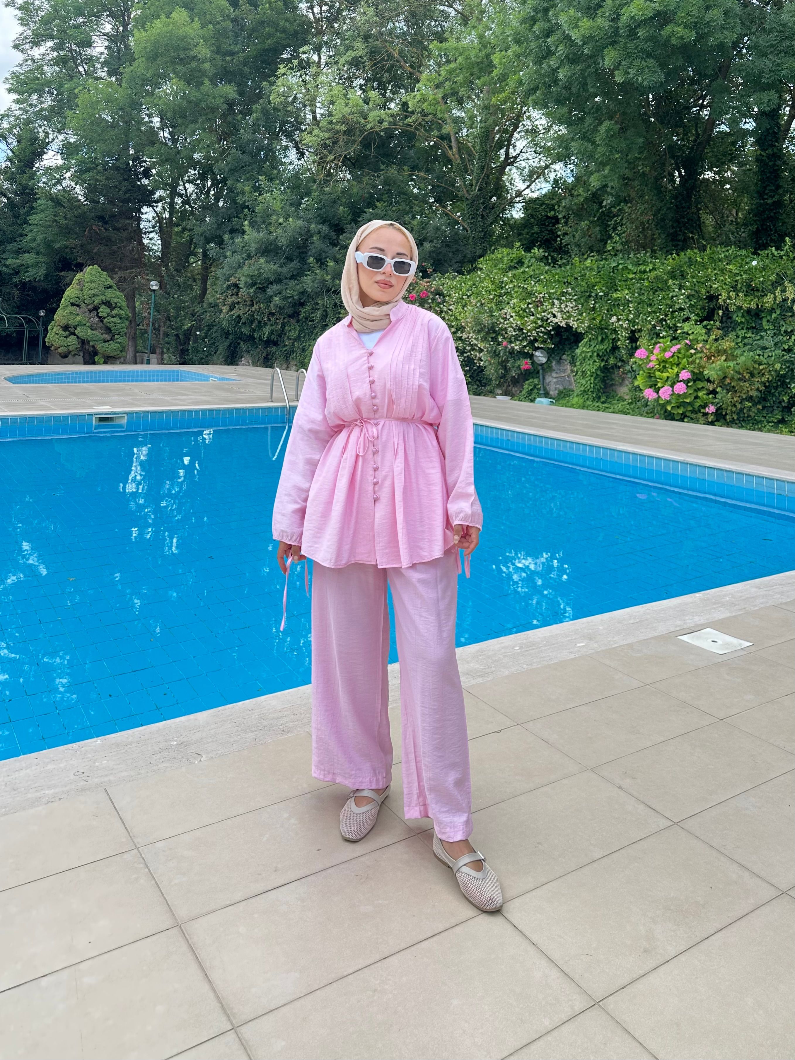 Kemerli Tensel Takım - pembe