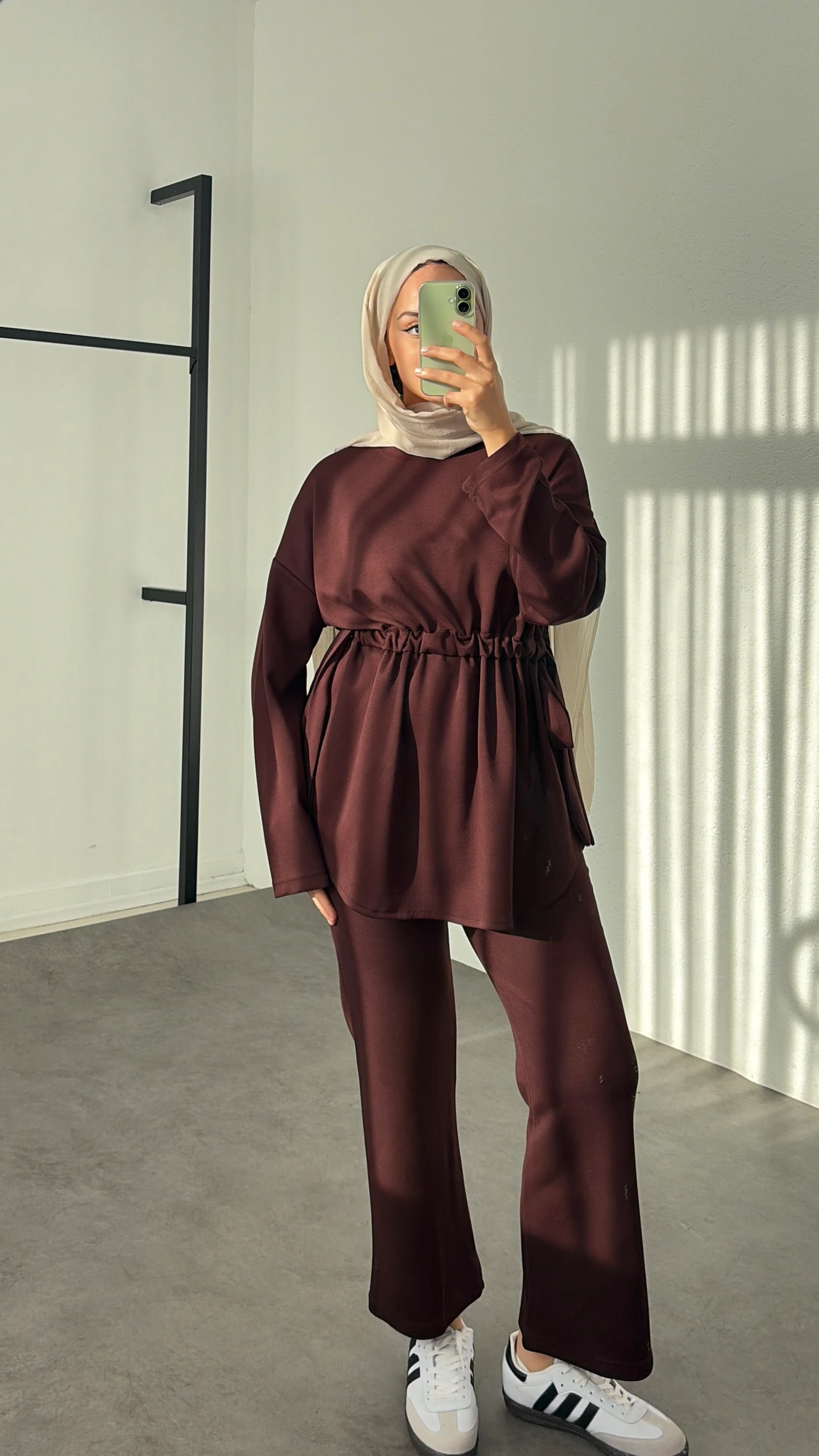 Yandan Bağlamalı Modal Takım - Kahve