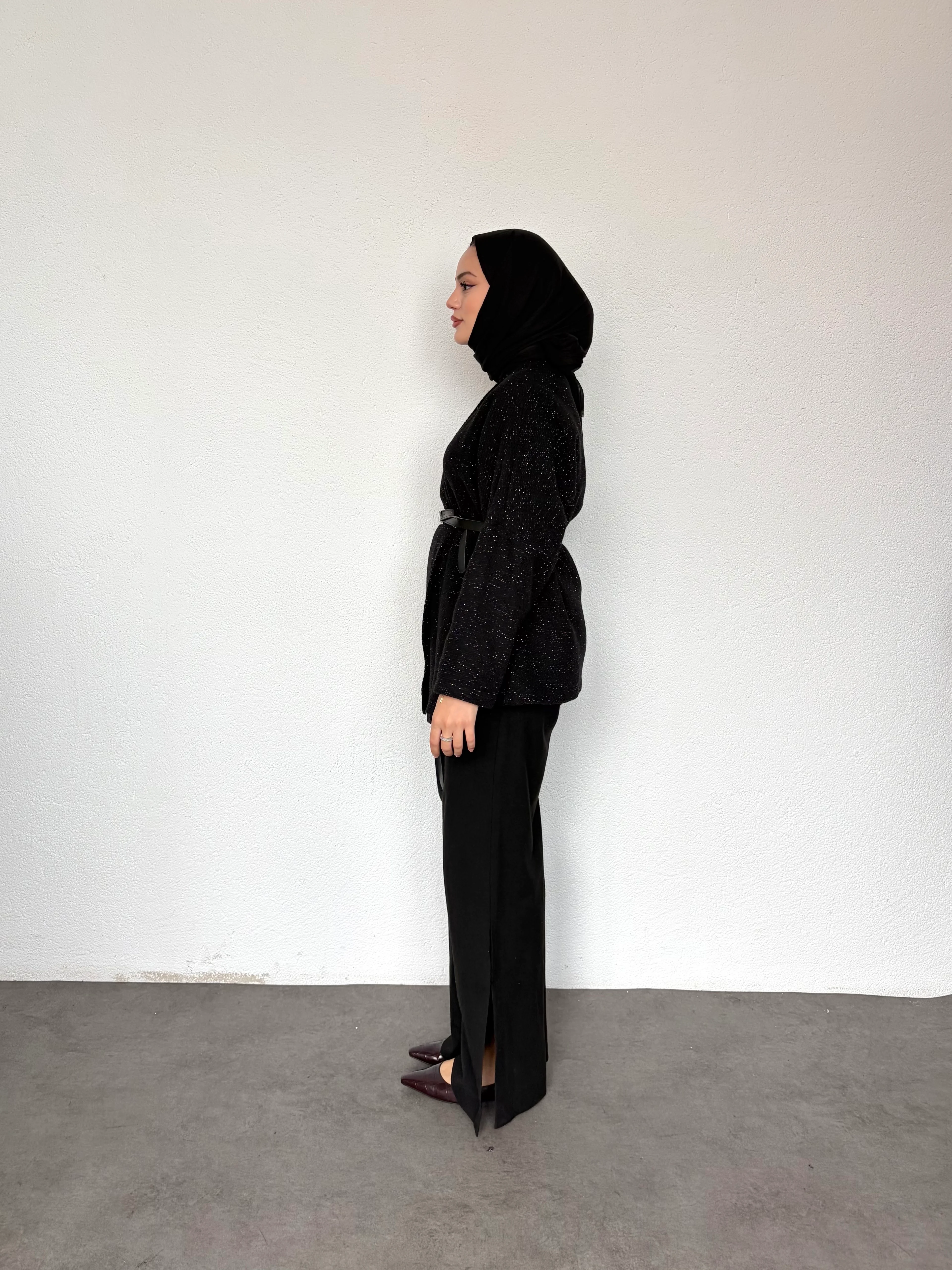 Sim İpli Kemerli Ceket