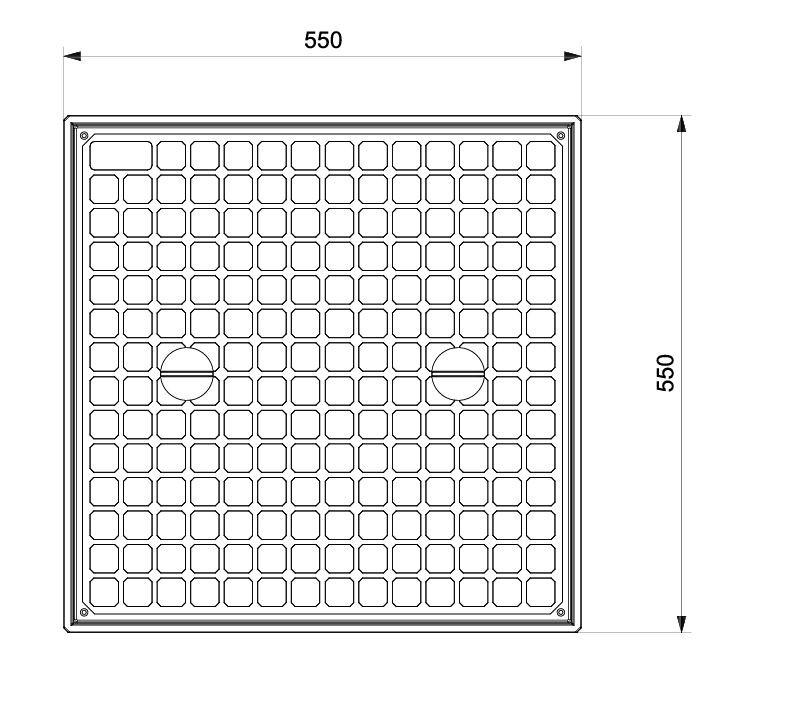 550x550 Menhol 10 Çıkışlı Düz Kapaklı - Menhol Kutusu ve Rögar Kapakları