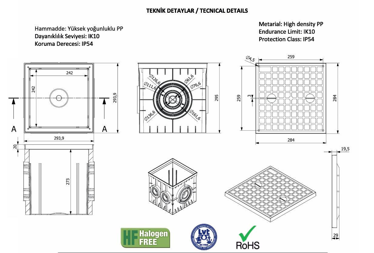 300x300 mm Düz Menhol Kapağı
