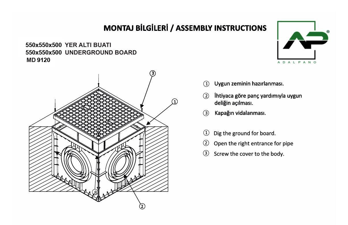 550x550 Menhol 10 Çıkışlı Düz Kapaklı - Menhol Kutusu ve Rögar Kapakları