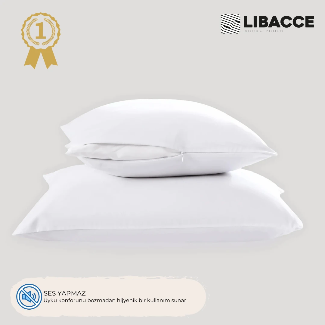Pamuklu Sıvı Geçirmez Beyaz Fermuarlı Yastık Koruyucu Alez 