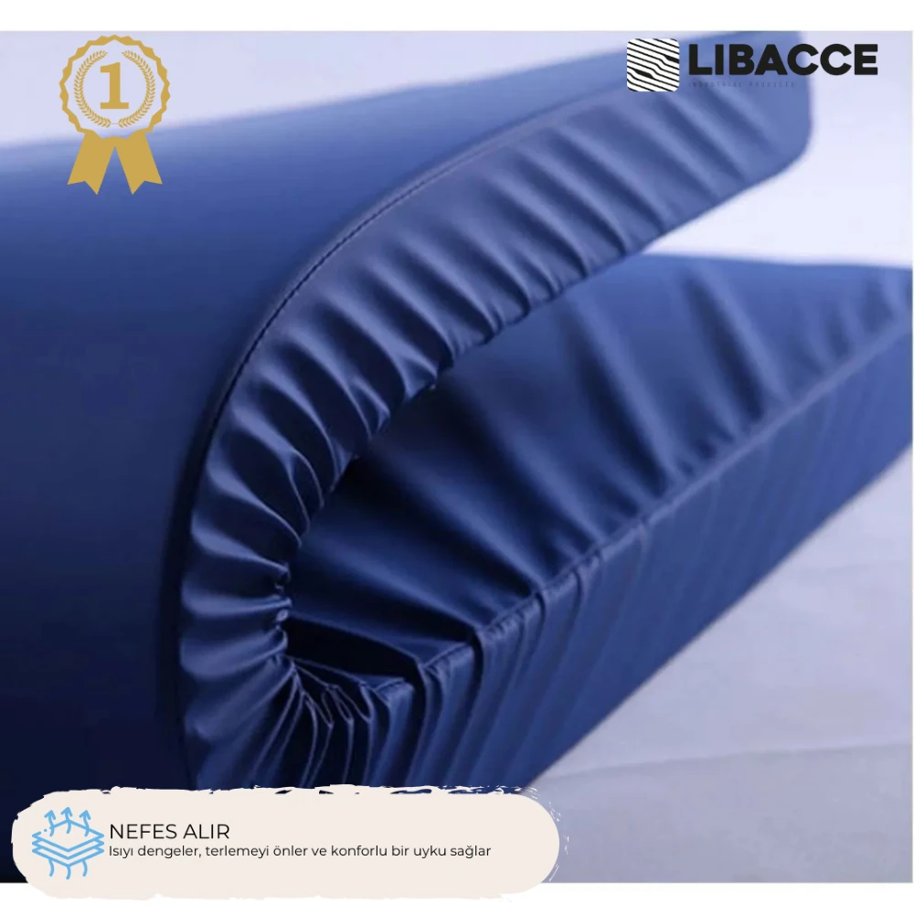 Poliüretan Fermuarlı Lacivert Sıvı Geçirmez Silinebilir Yatak Alezi