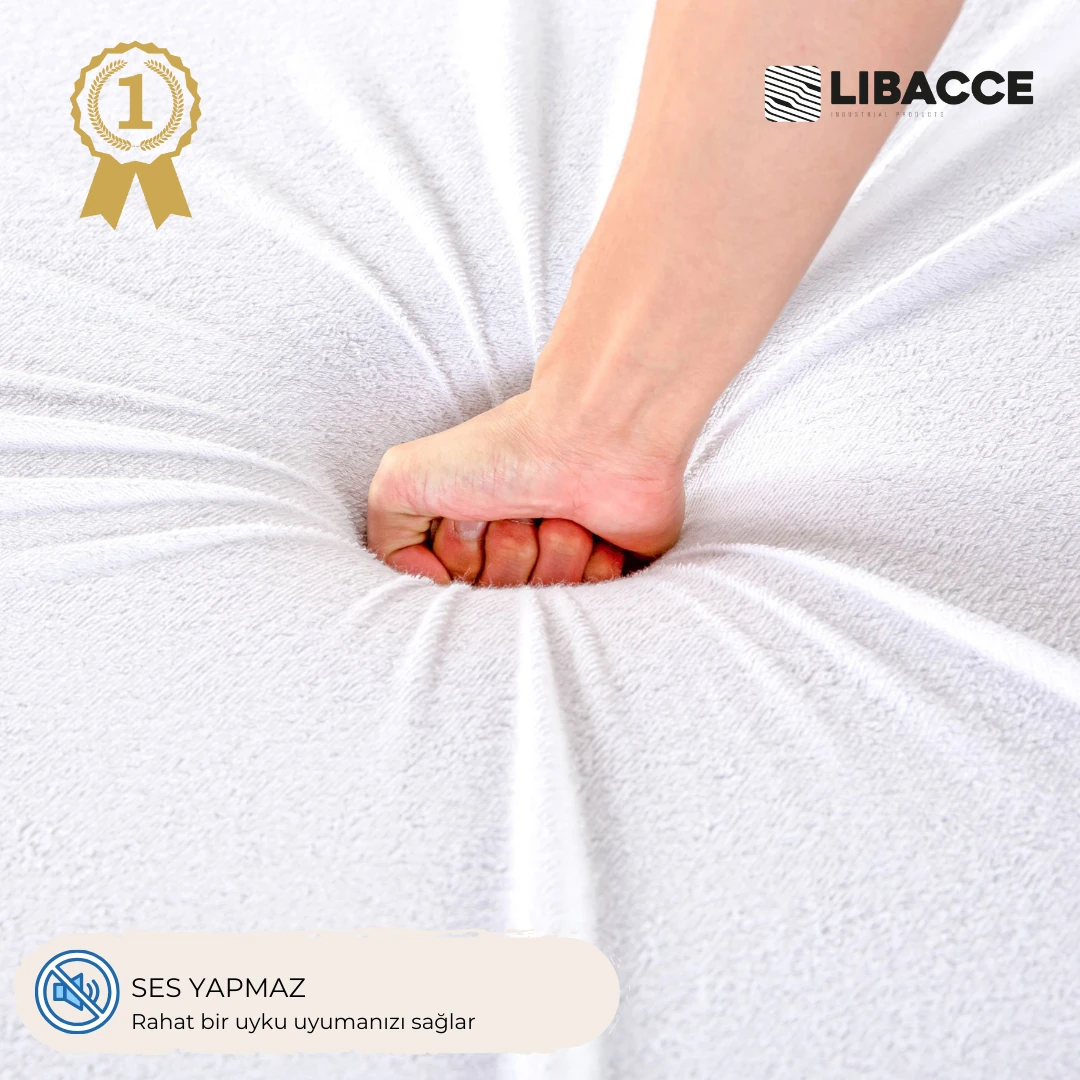 Pamuklu Beyaz Sıvıyı Hapseden Sıvı Geçirmez Köşe Lastikli Alez