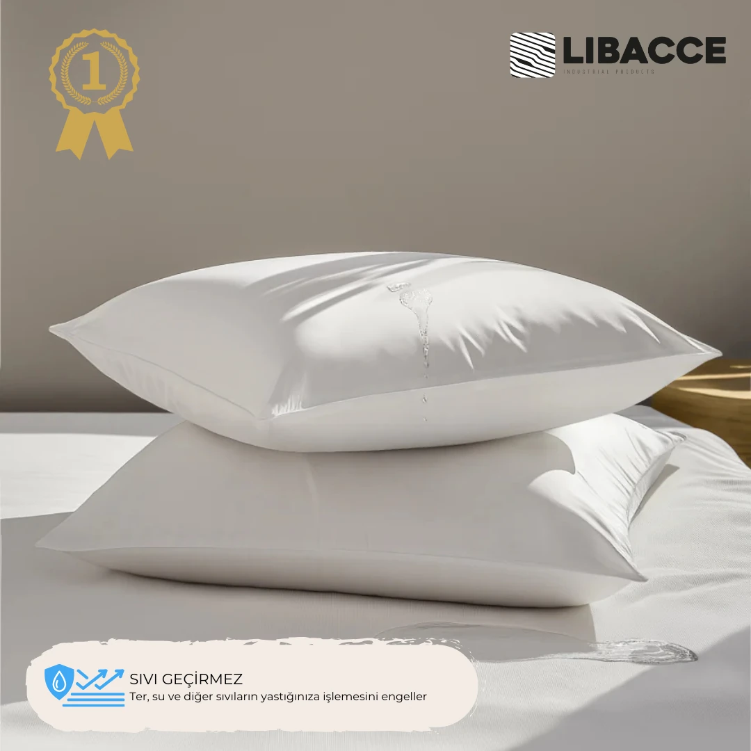 Pamuklu Sıvı Geçirmez Beyaz Fermuarlı Yastık Koruyucu Alez 