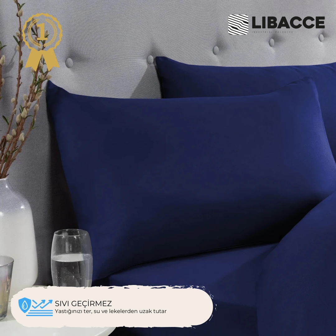 PU Antibakteriyel Lacivert Silinebilir Sıvı Geçirmez, Yıkanabilir Yastık Alezi
