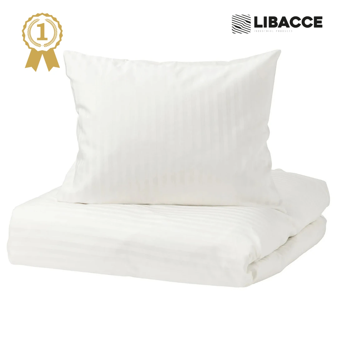 Pamuklu Çizgili Beyaz Tek Kişilik Nevresim Takımı 