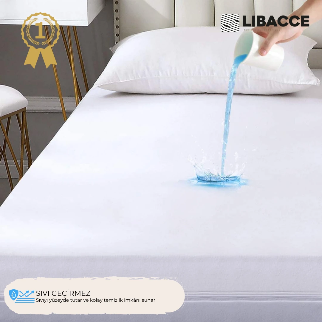 AquaShield Fermuarlı Beyaz Sıvı Geçirmez Yatak Koruyucu Alez