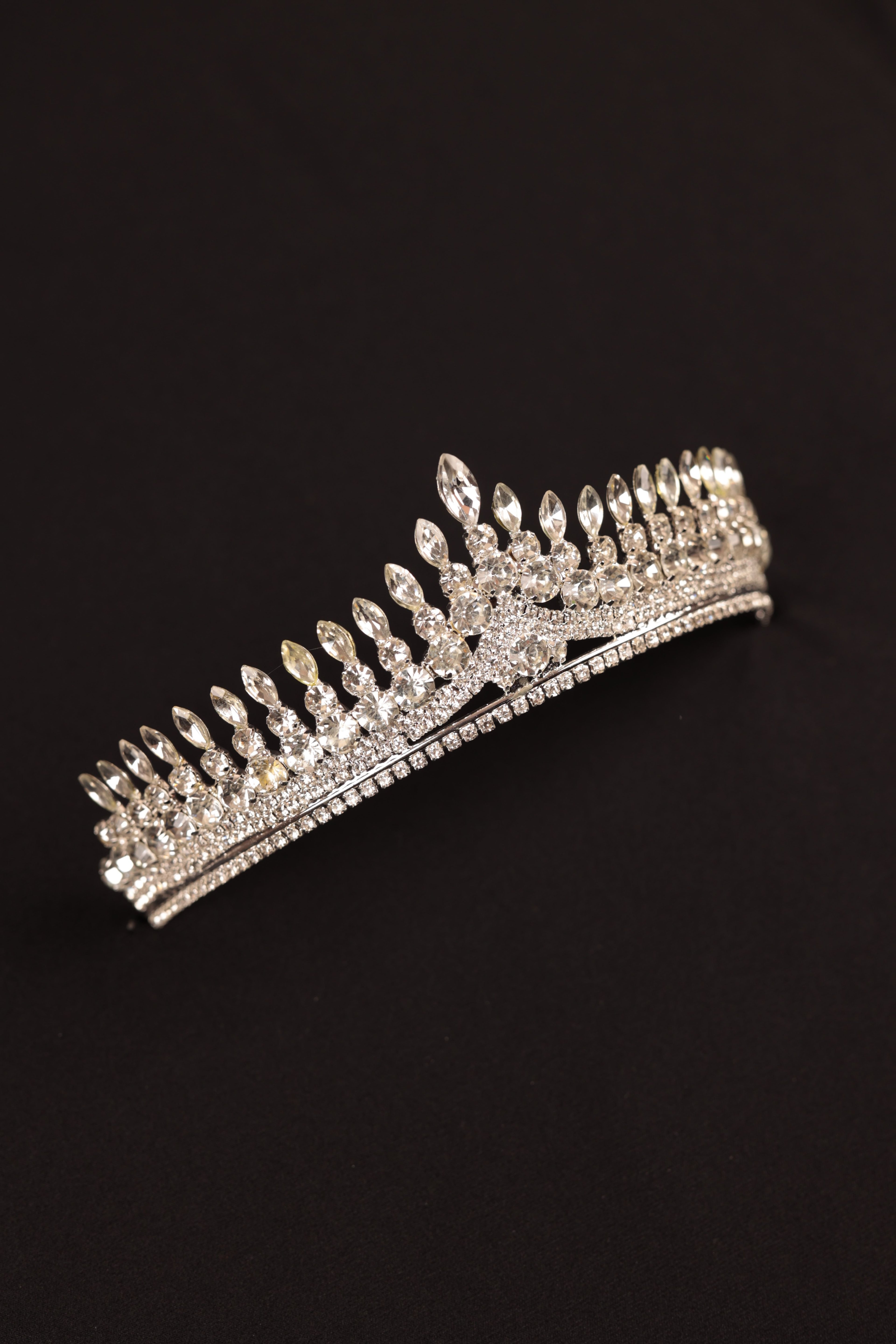 Crystal Zircon Helen Bridal Crown with Stone Embroidery | 1125