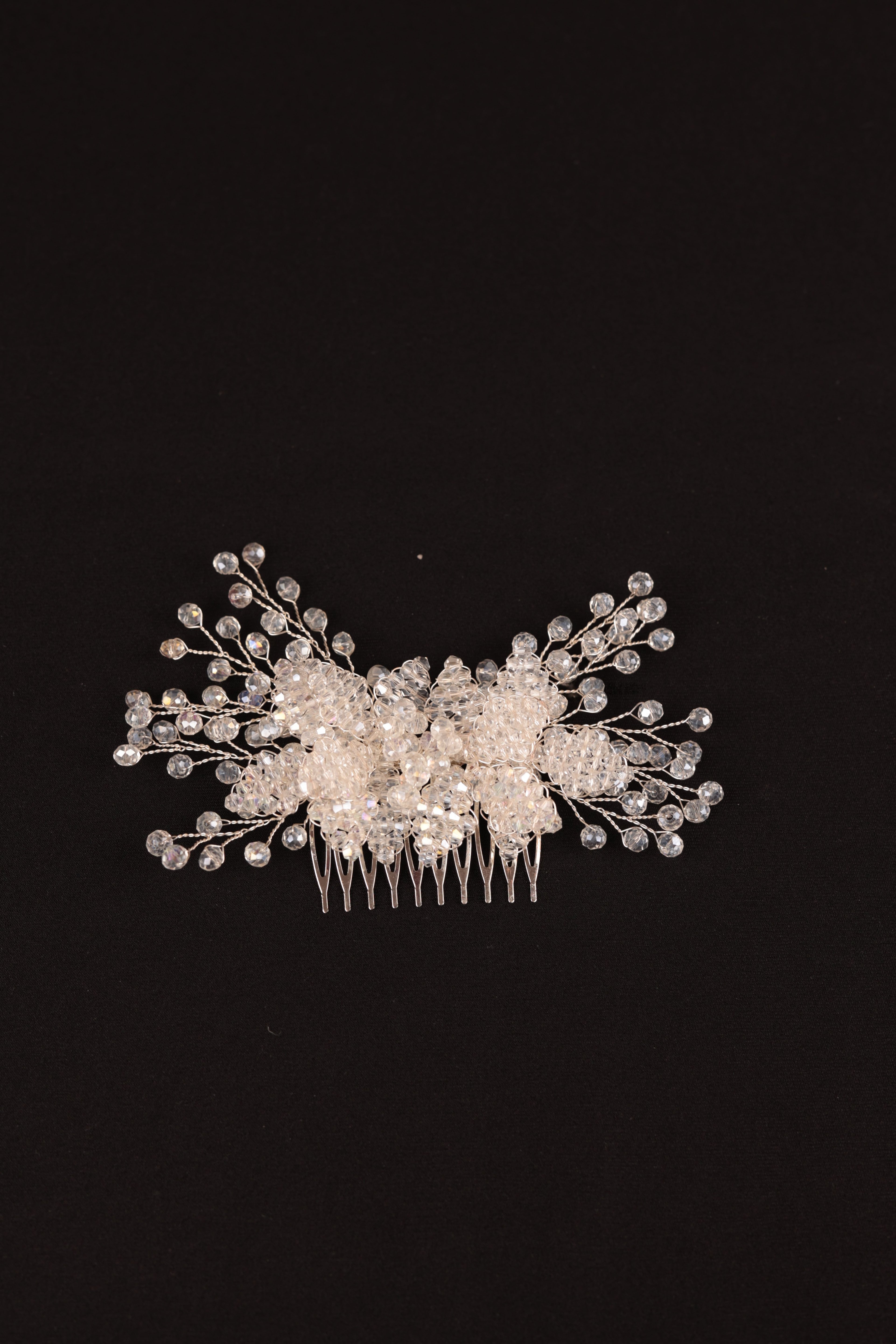 Crystal Embroidered Leaf Patterned Bridal Hair Clip | 1107