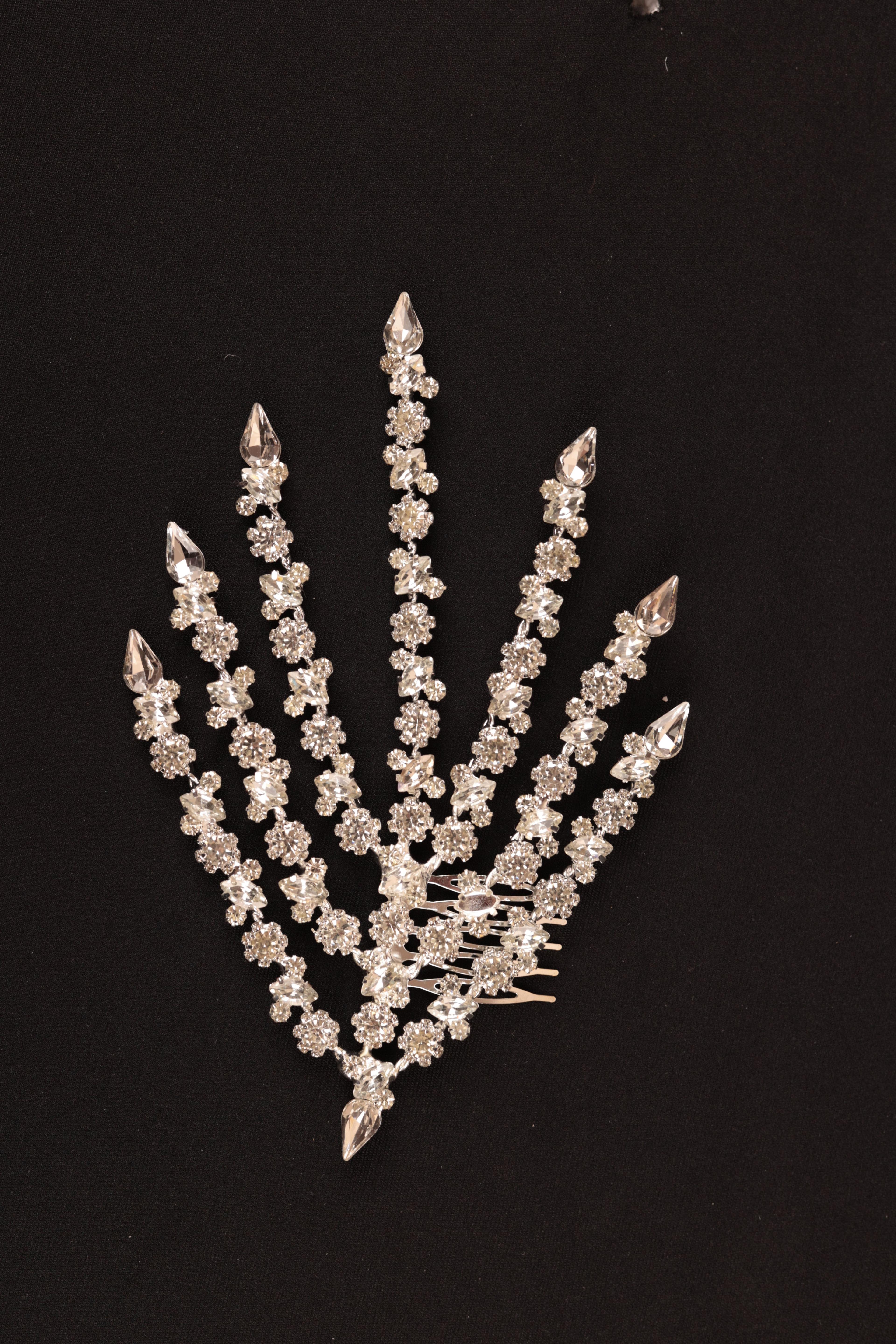 Zircon Stone Engraved Bridal Hairpin | 1109