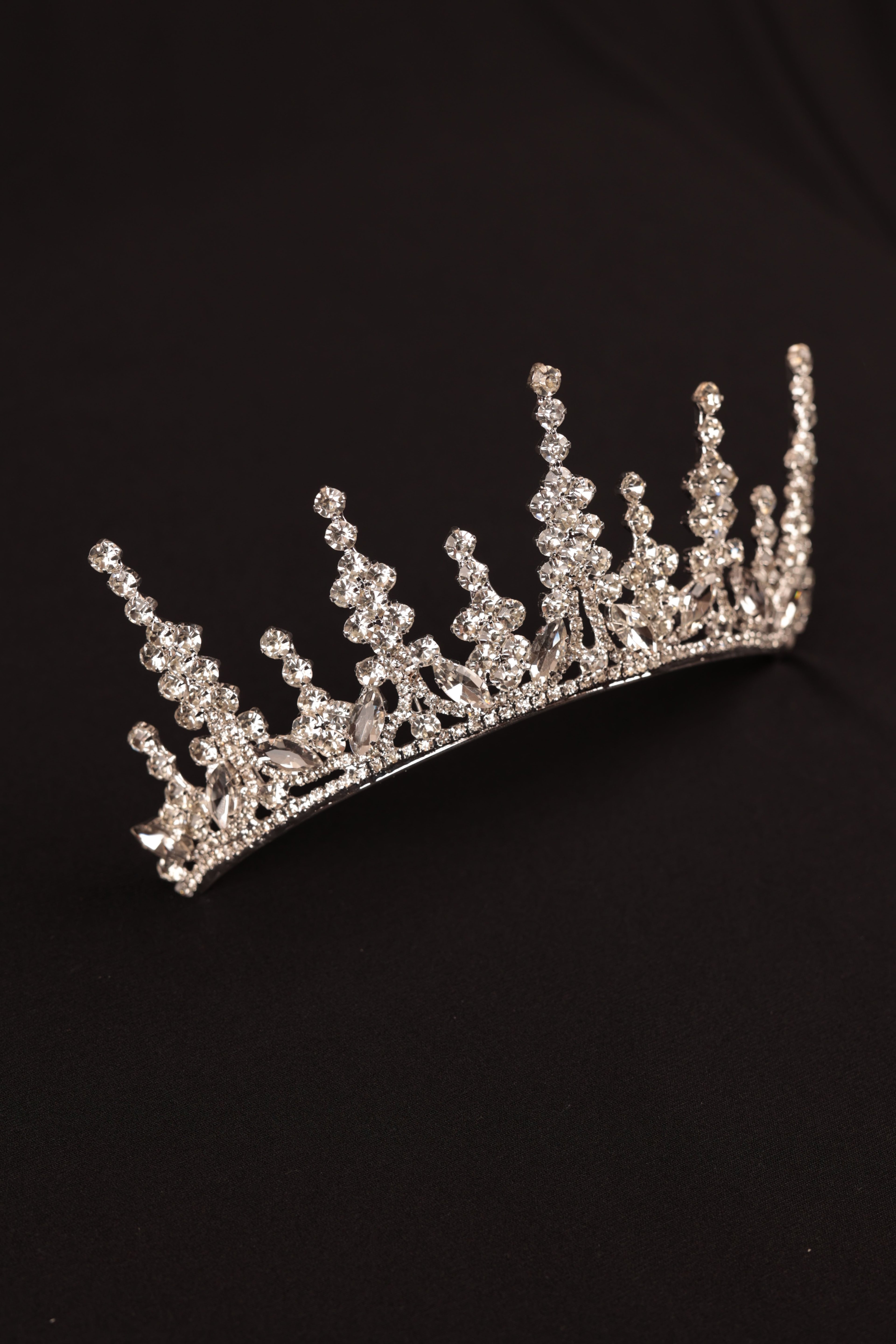 Stone Embroidered Crystal Detailed Bridal Crown | 1036