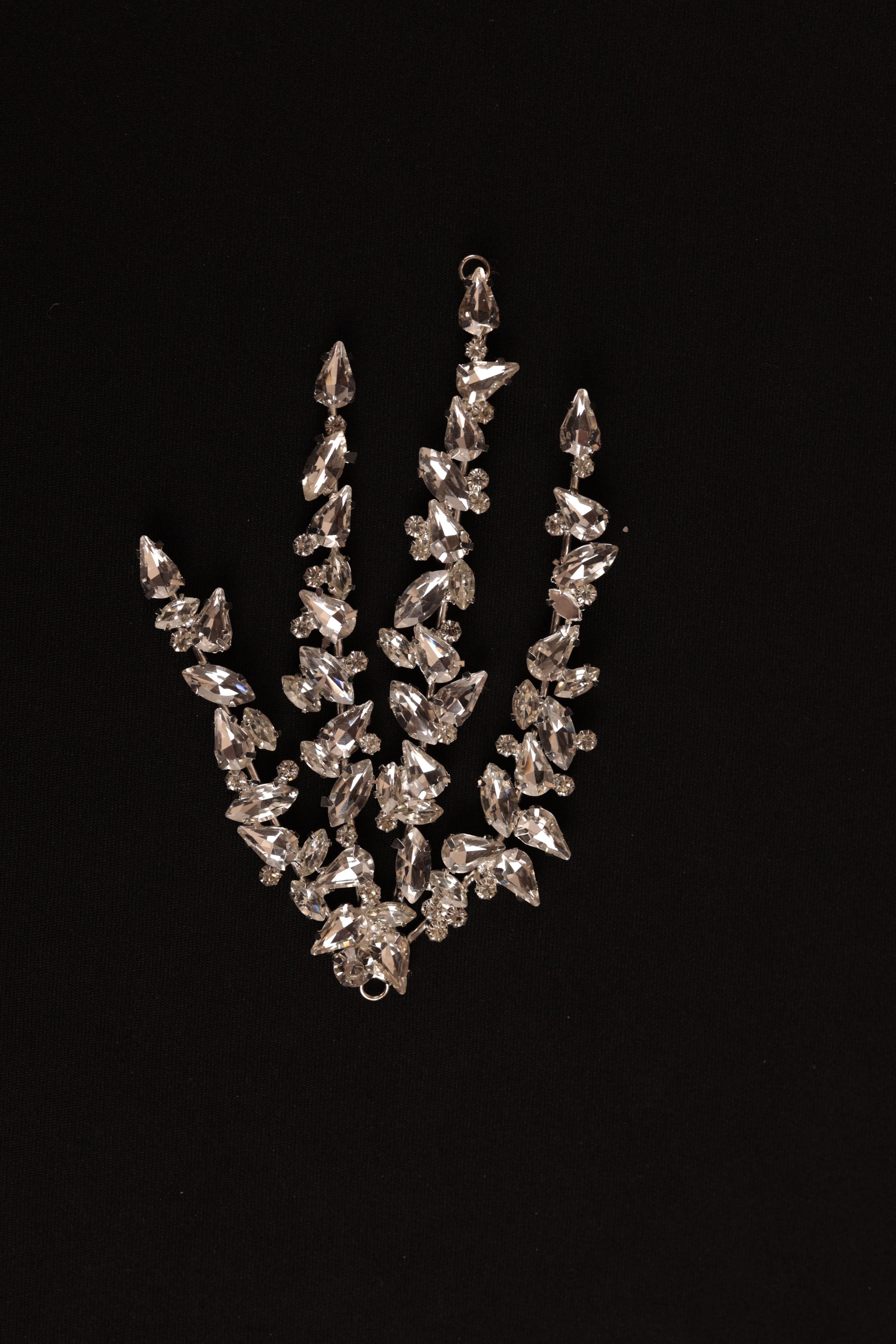 Zircon Stone Embroidered Bridal Hair Clip | 1108