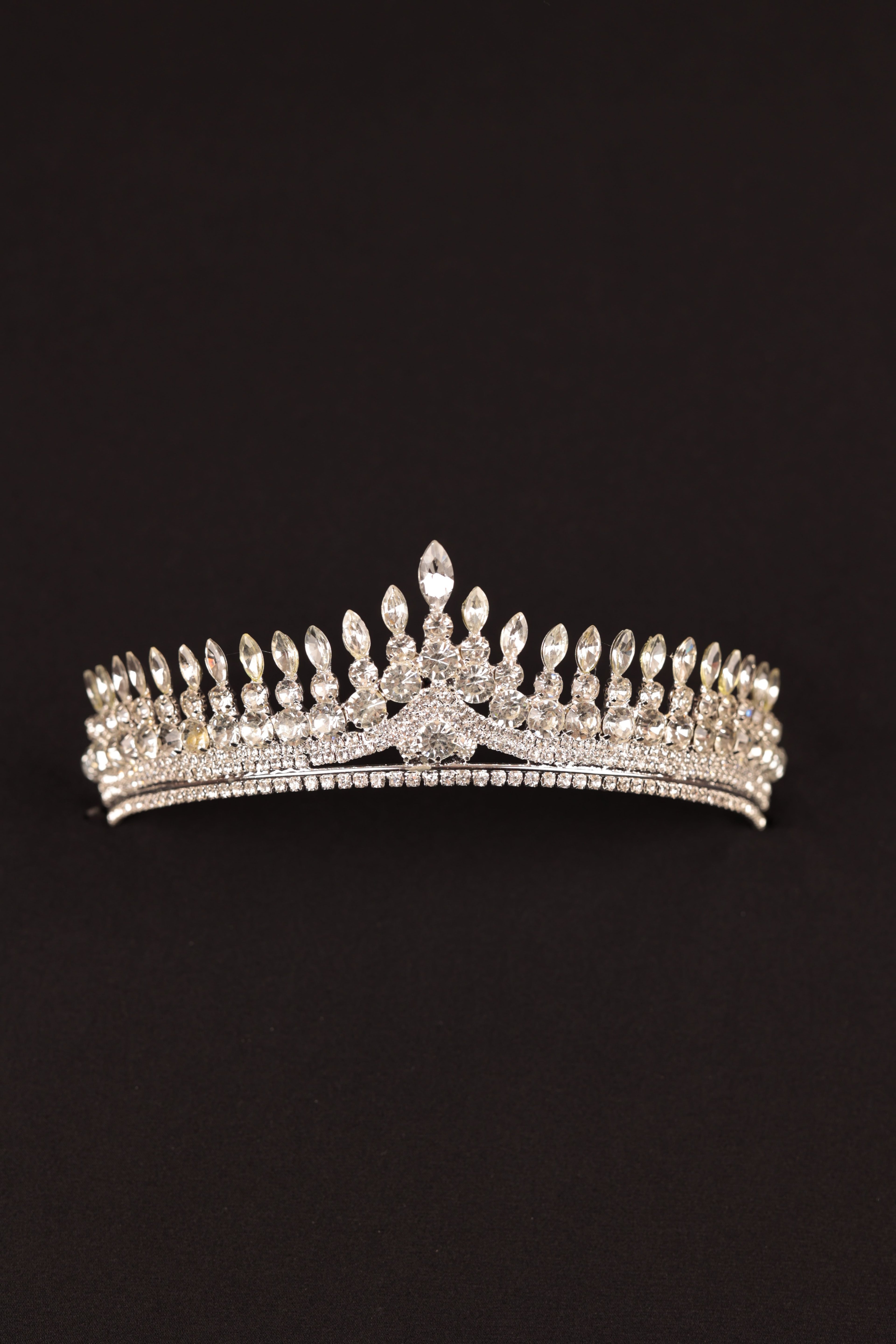 Crystal Zircon Helen Bridal Crown with Stone Embroidery | 1125