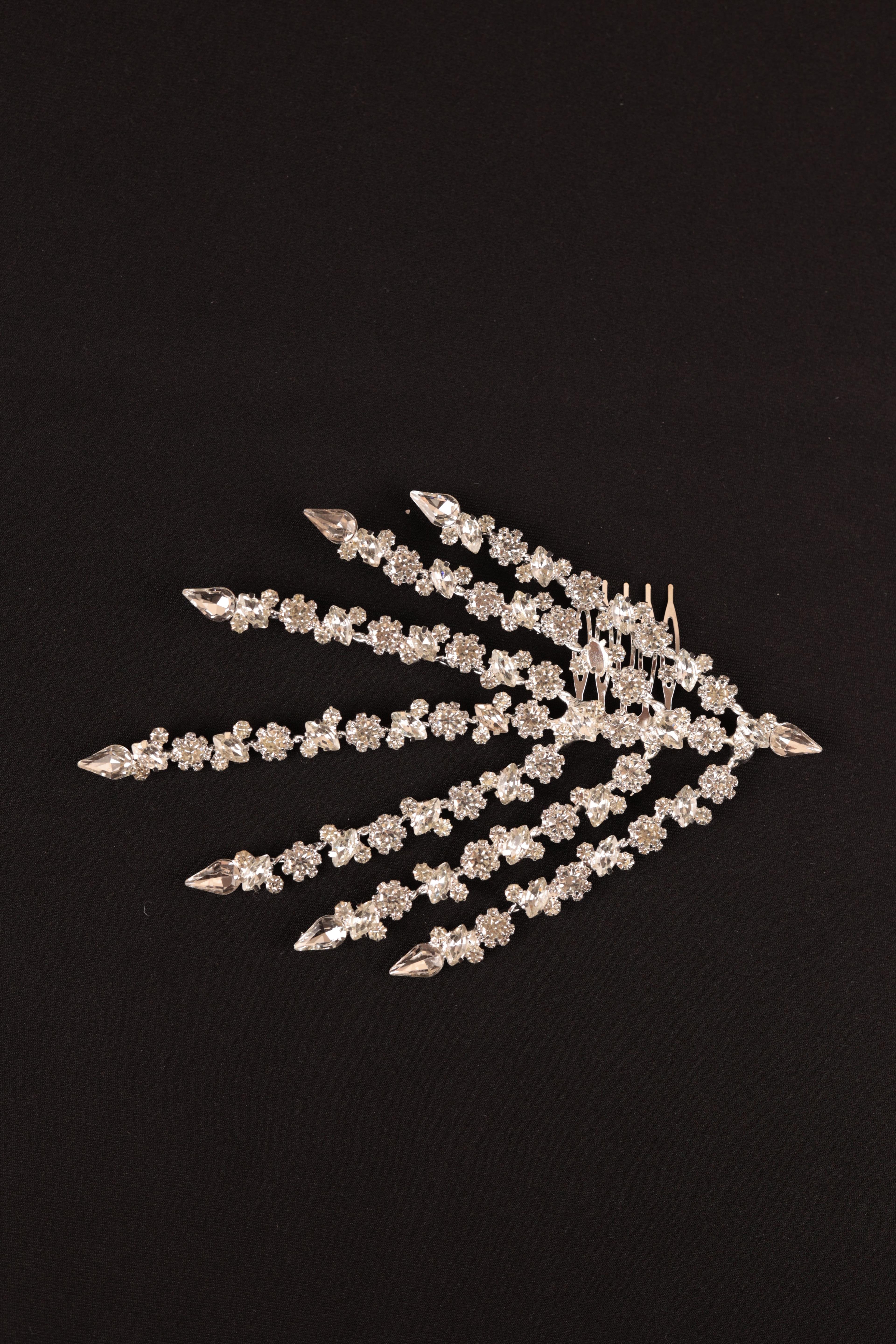 Zircon Stone Engraved Bridal Hairpin | 1109