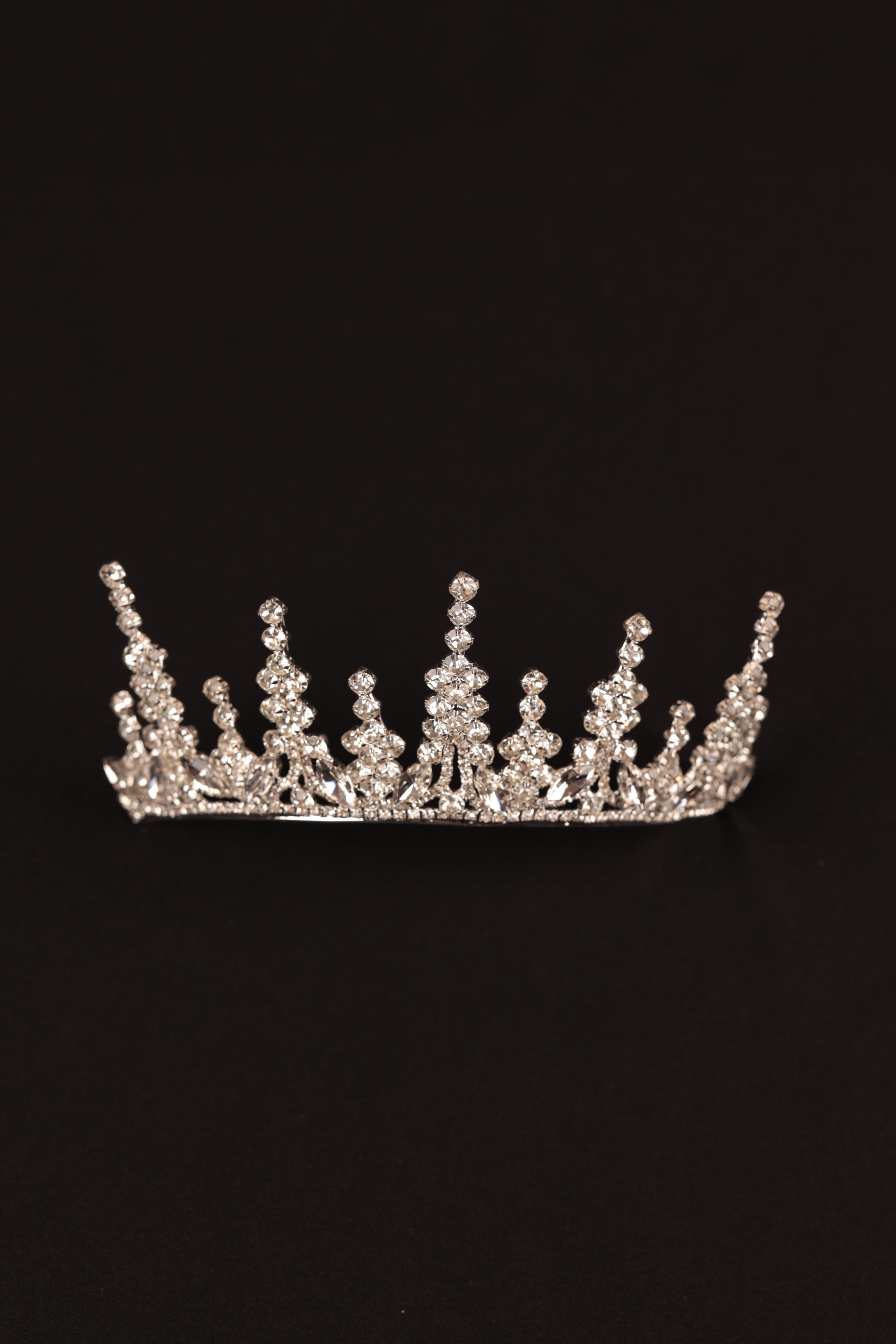Stone Embroidered Crystal Detailed Bridal Crown | 1036