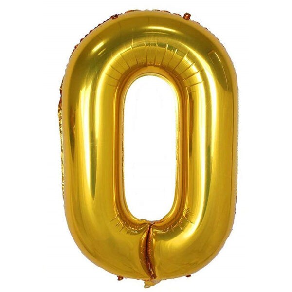 Folyo Rakam Balon Gold Renk 34 inç 76 cm  - 0