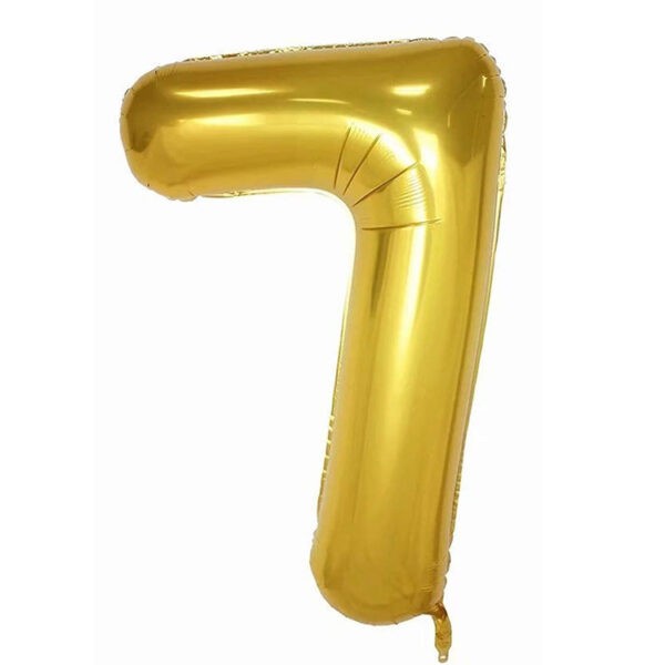 Folyo Rakam Balon Gold Renk 34 inç 76 cm  - 7