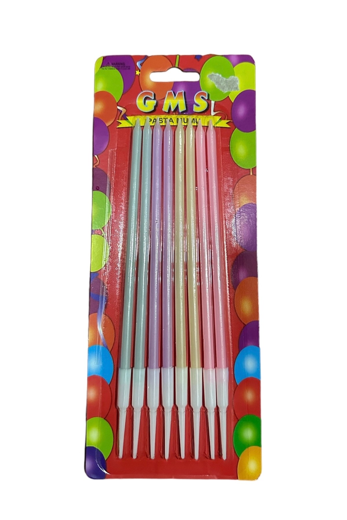 PASTA MUMU MAKARON RENKLİ UZUN 19 CM PK:8 Lİ