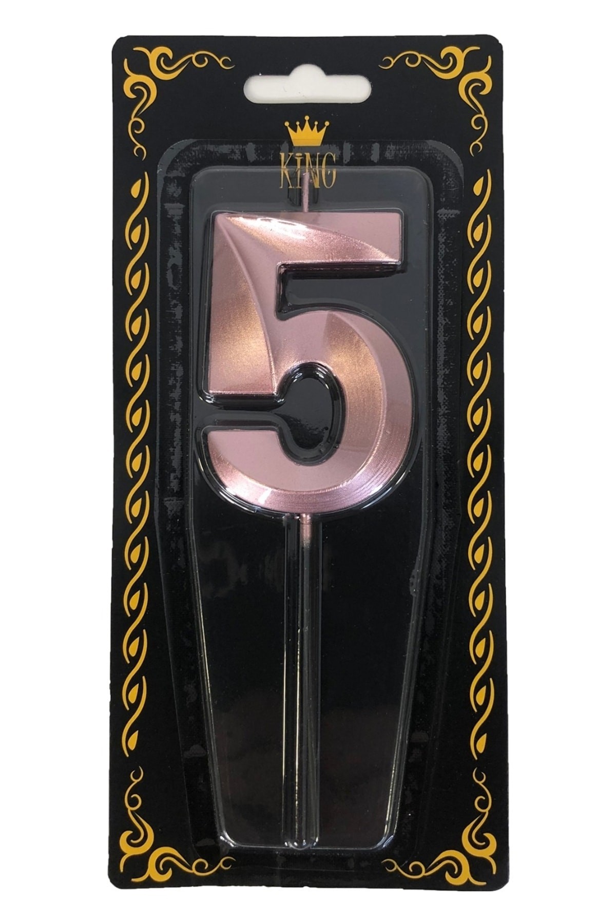 Rakam Mum 5 Rose Renk 14 Cm