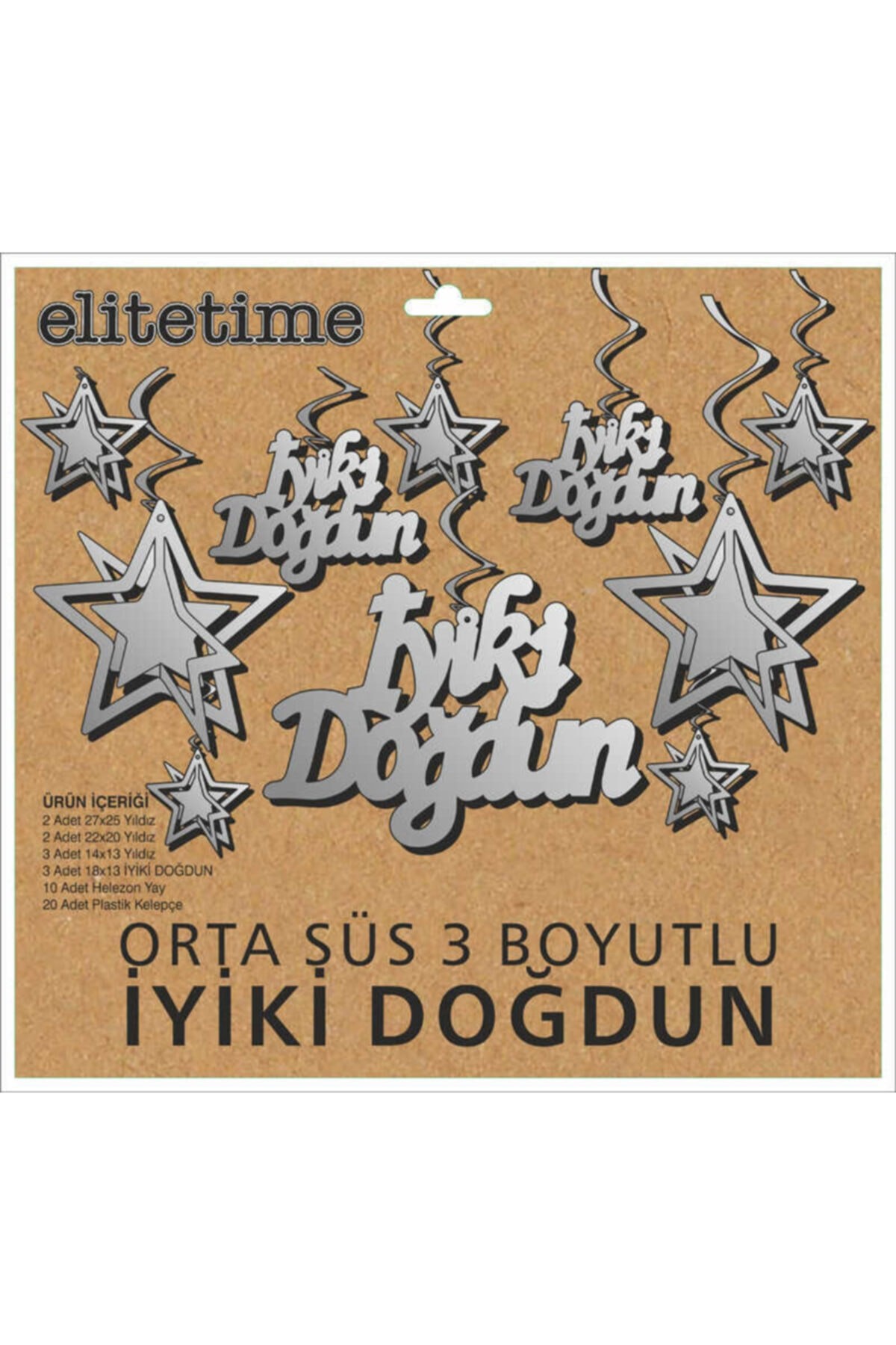 İyiki Doğdun Üç Boyutlu Gümüş Orta Süs