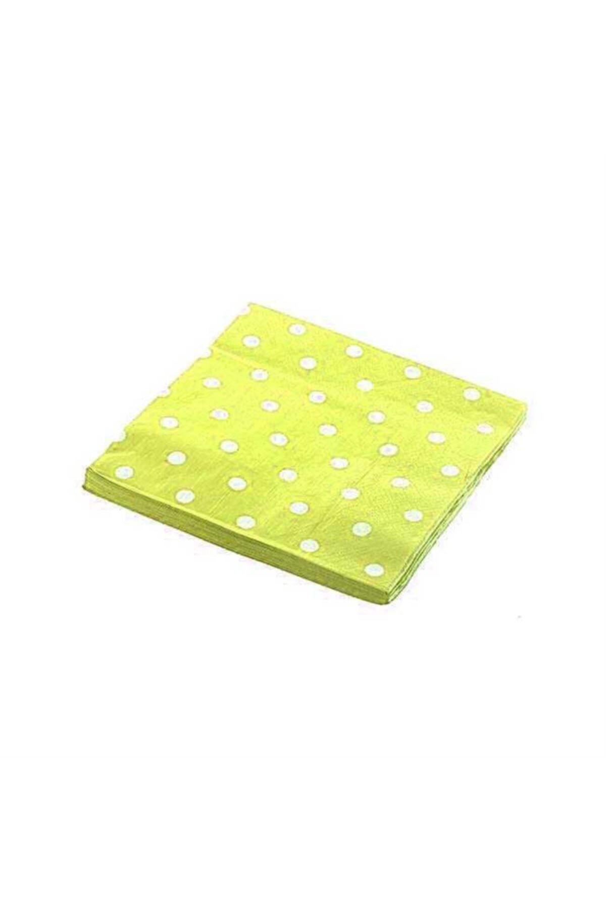 Puantiyeli Sarı Renk 33*33 cm Kağıt Peçete
