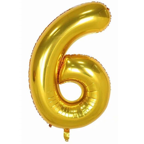 Folyo Rakam Balon Gold Renk 34 inç 76 cm  - 6