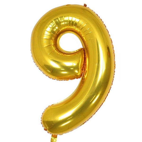 Folyo Rakam Balon Gold Renk 34 inç 76 cm  - 9
